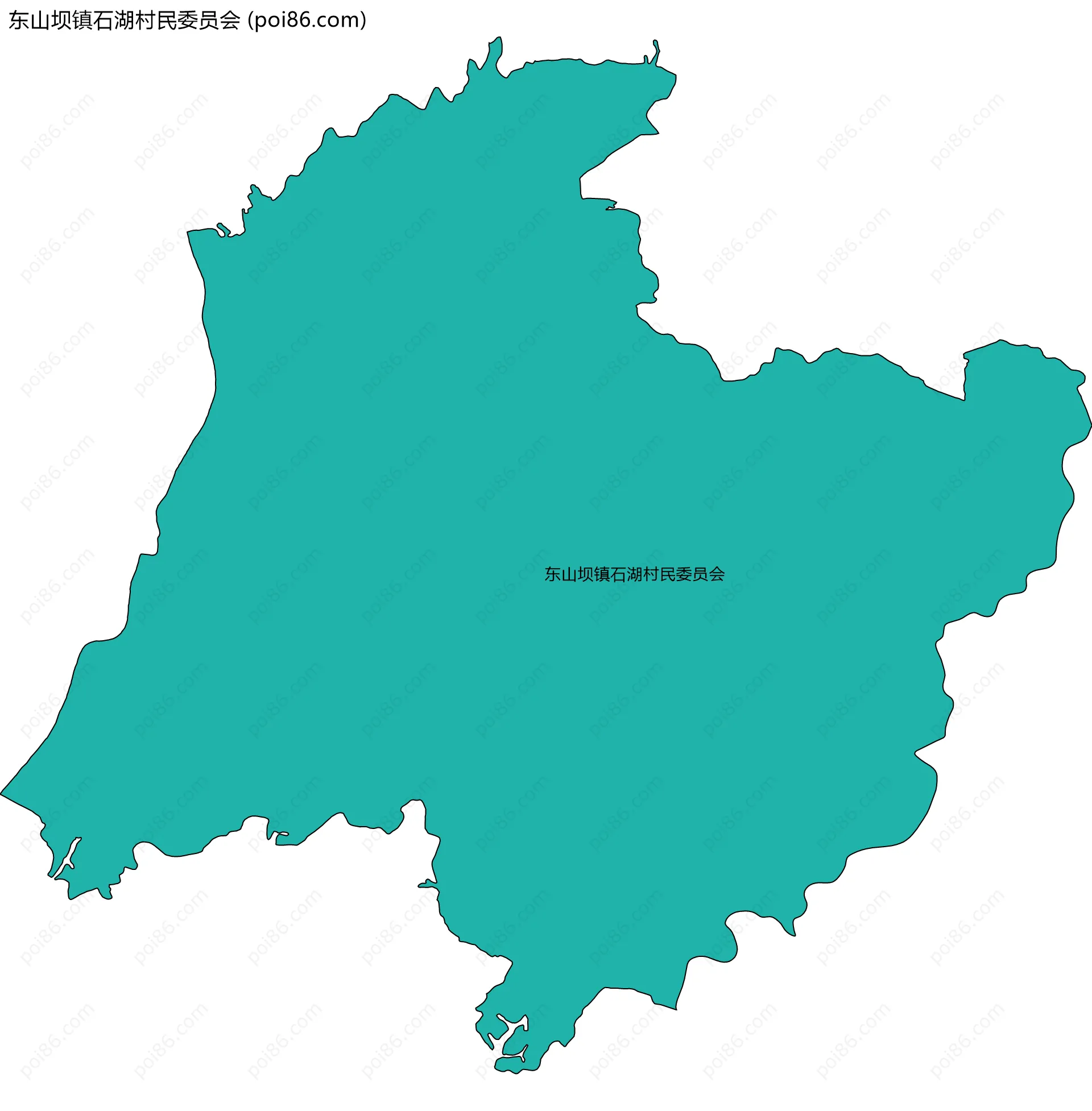 东山坝镇石湖村民委员会边界地图