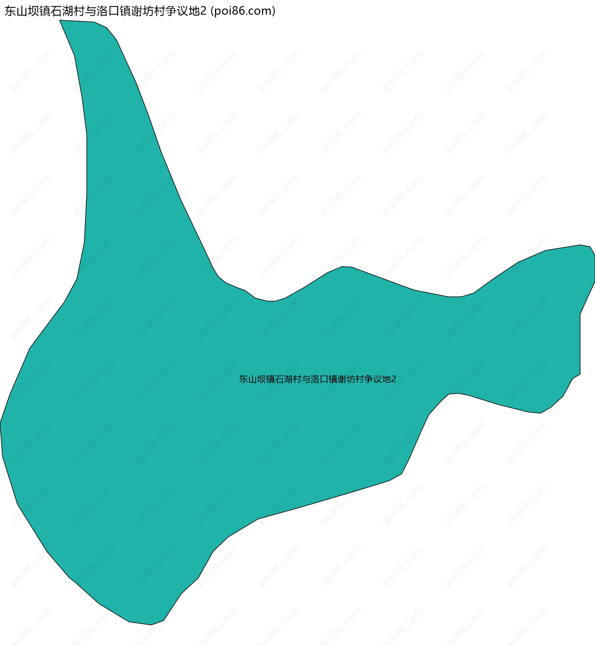 东山坝镇石湖村与洛口镇谢坊村争议地2边界地图