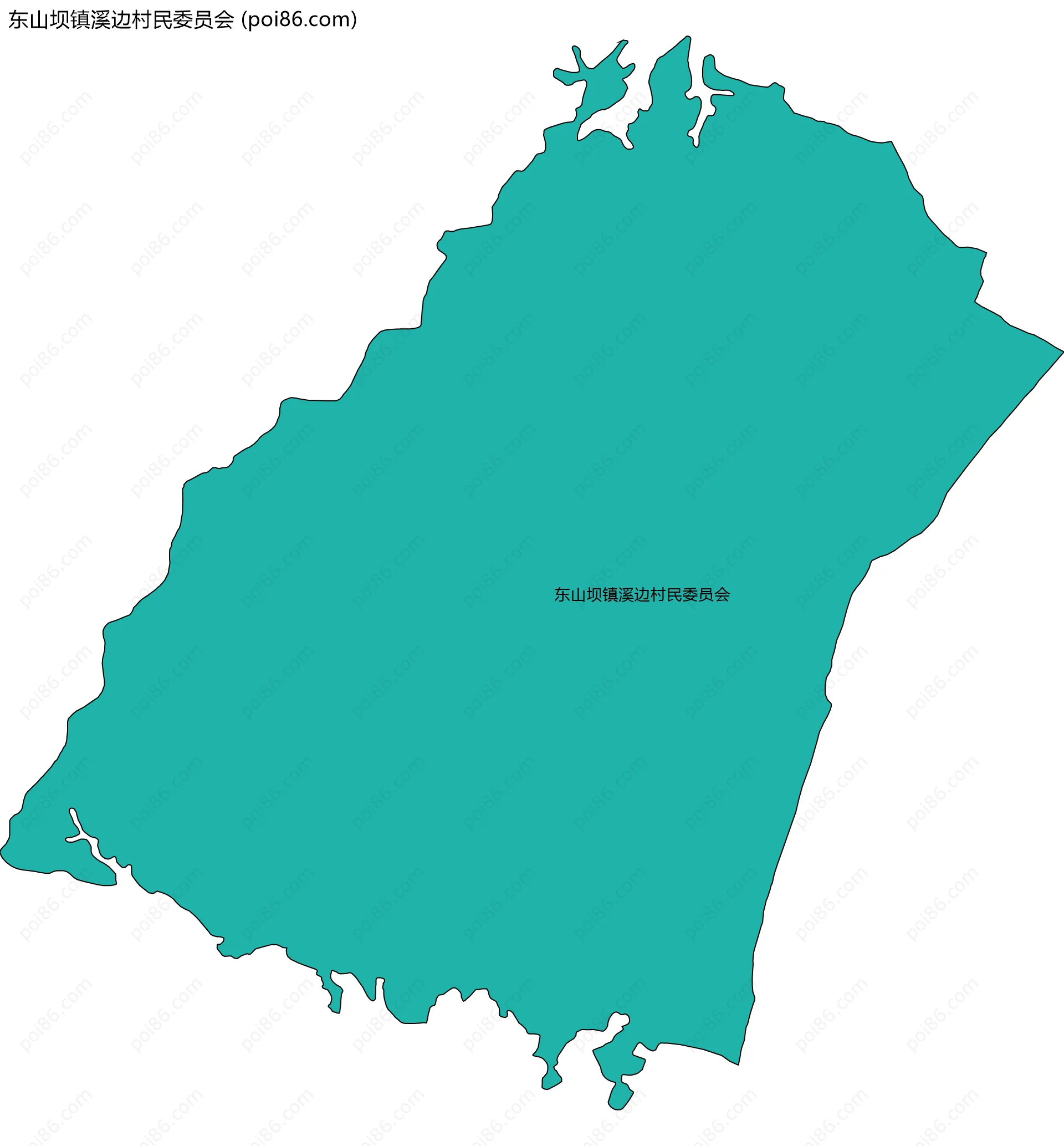 东山坝镇溪边村民委员会边界地图