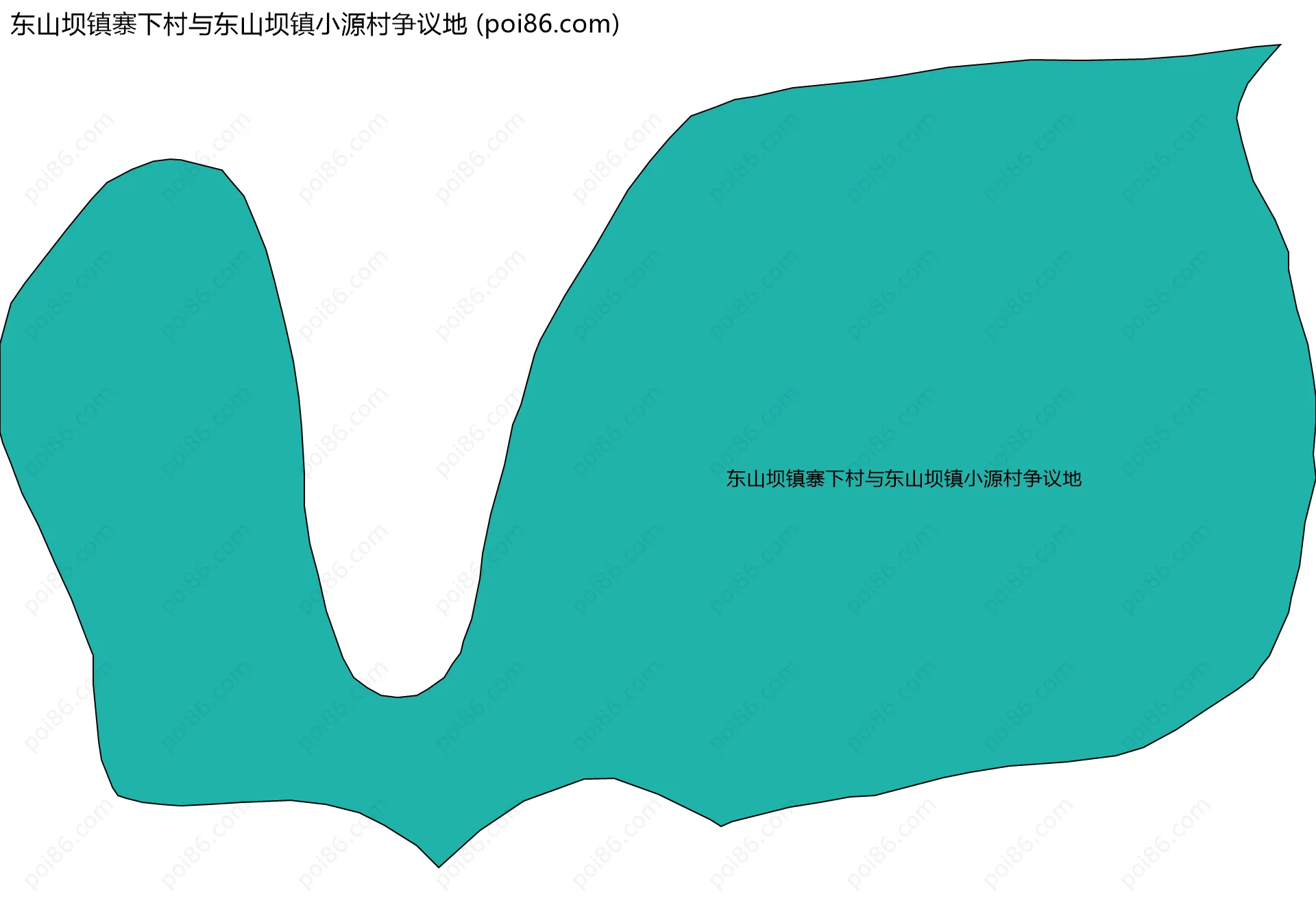 东山坝镇寨下村与东山坝镇小源村争议地边界地图