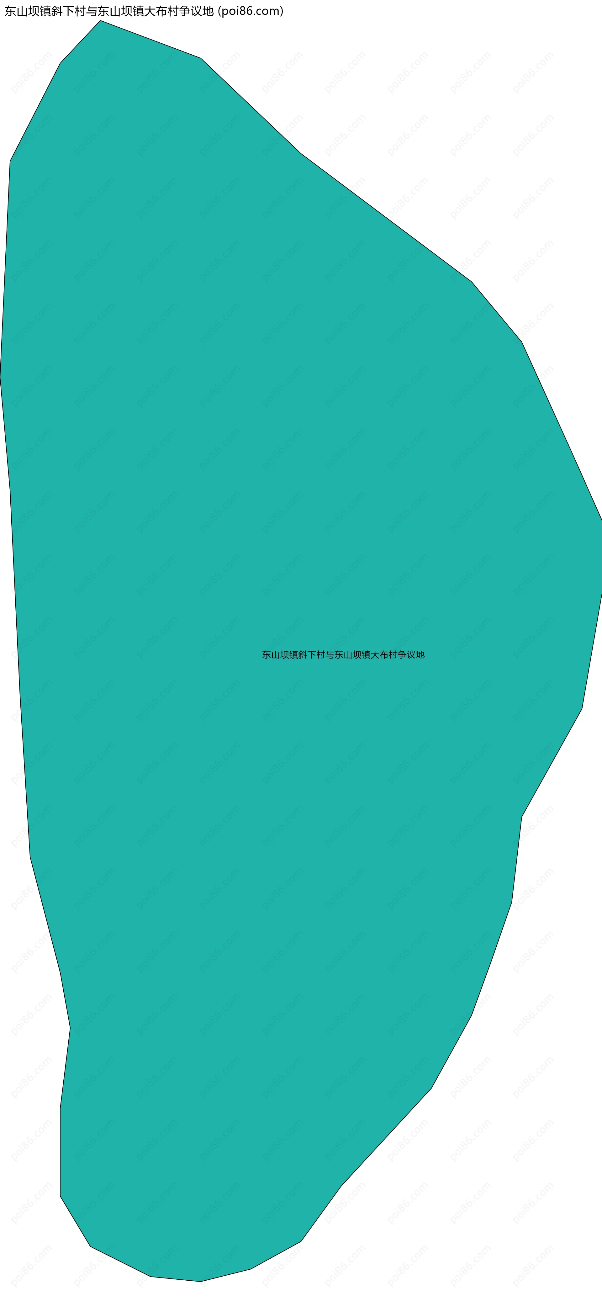 东山坝镇斜下村与东山坝镇大布村争议地边界地图