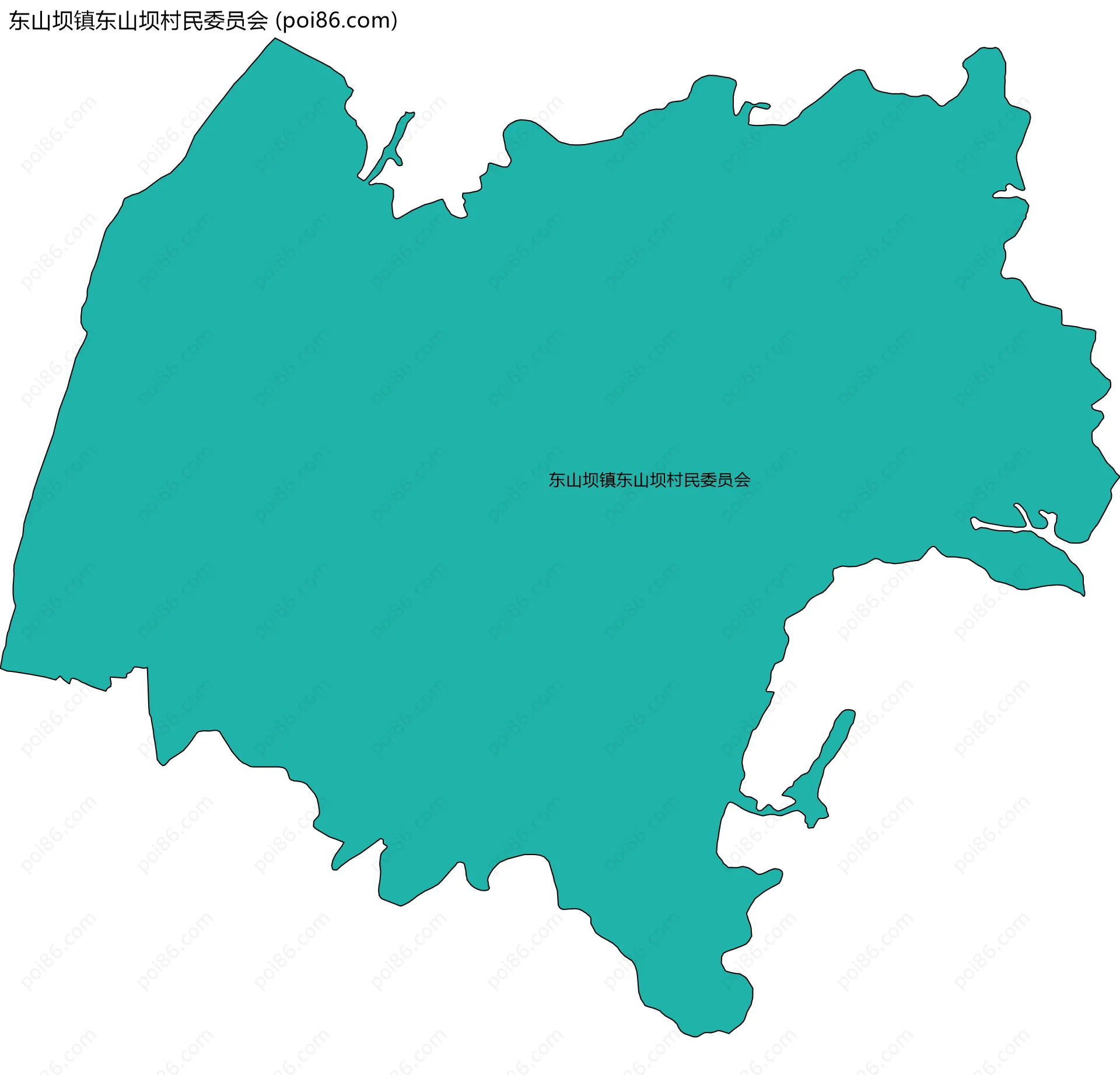 东山坝镇东山坝村民委员会边界地图