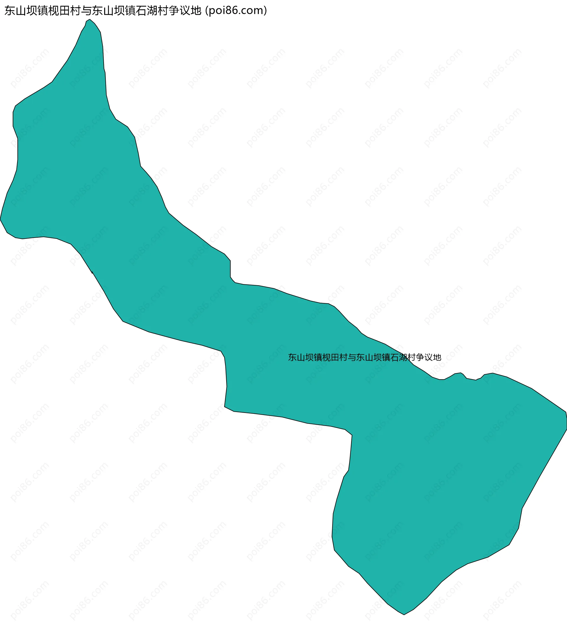 东山坝镇枧田村与东山坝镇石湖村争议地边界地图