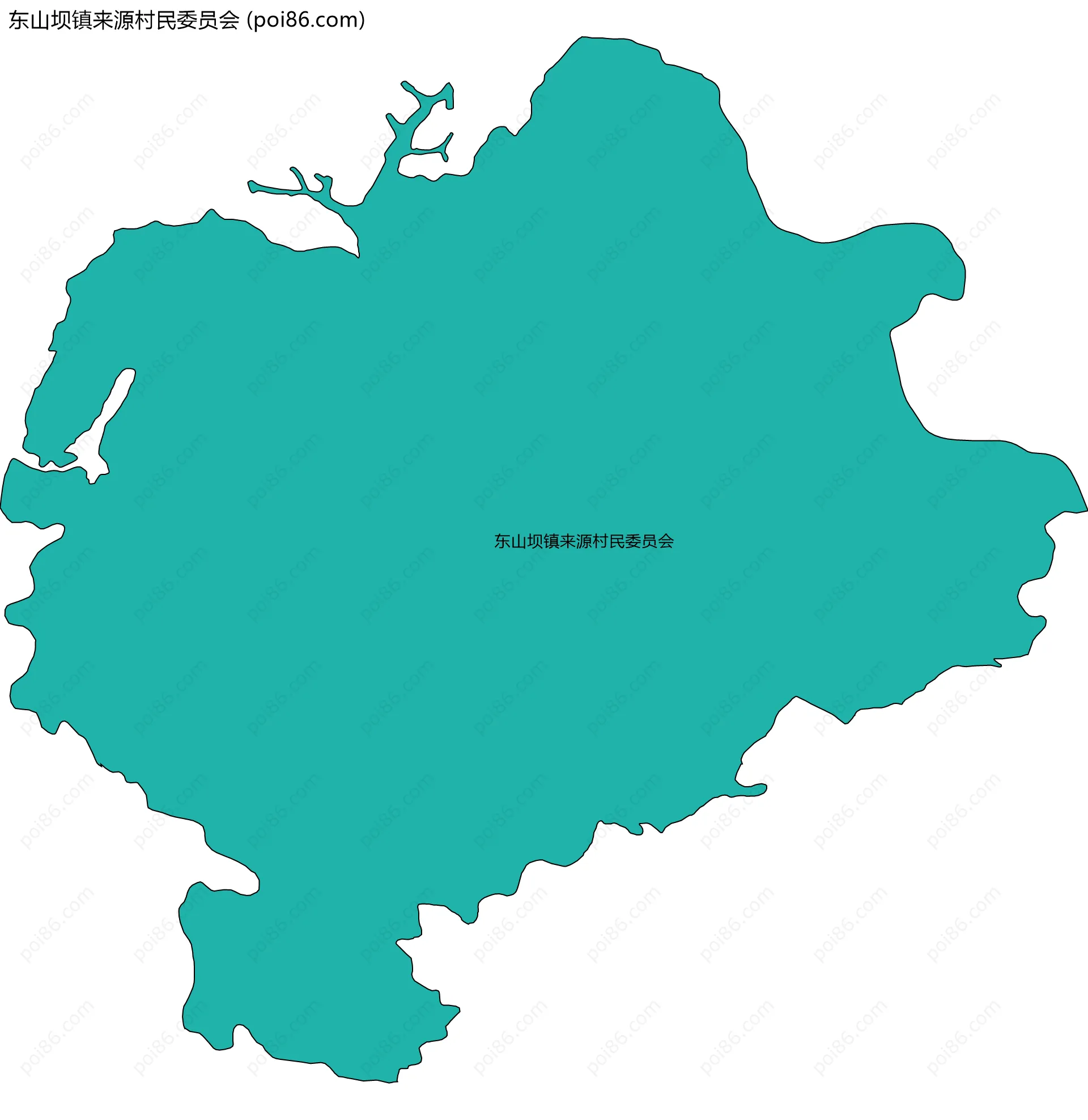 东山坝镇来源村民委员会边界地图