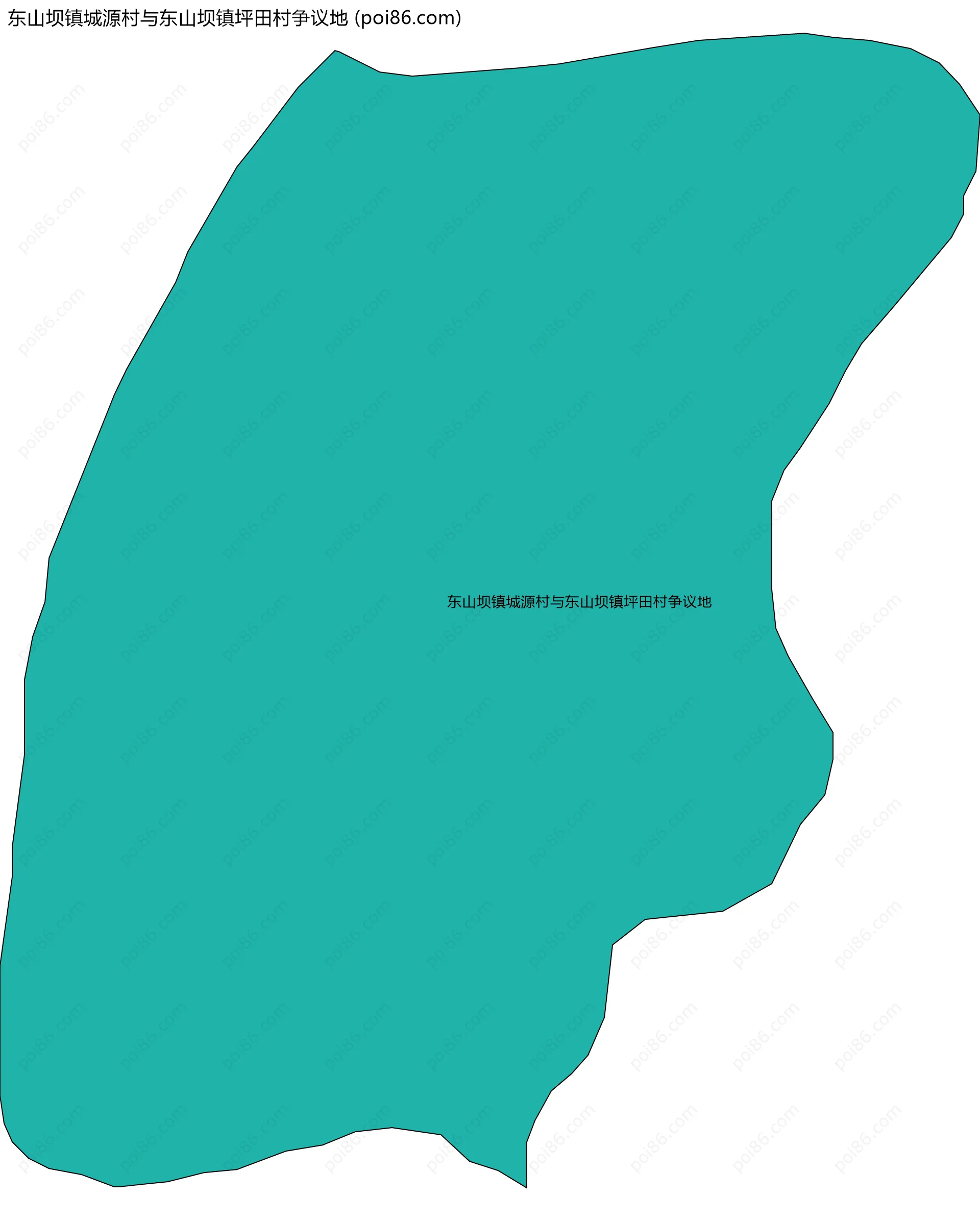 东山坝镇城源村与东山坝镇坪田村争议地边界地图