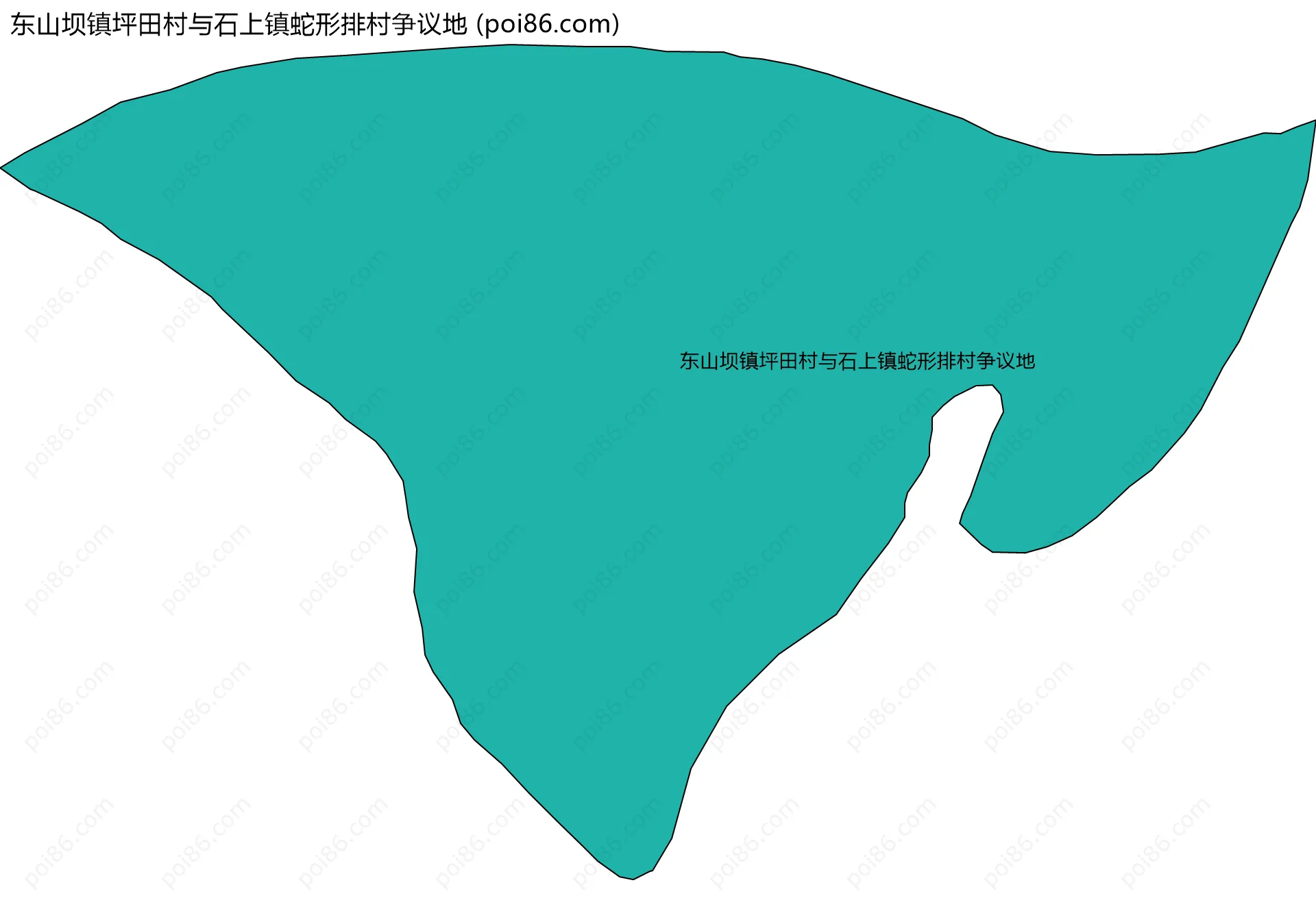 东山坝镇坪田村与石上镇蛇形排村争议地边界地图