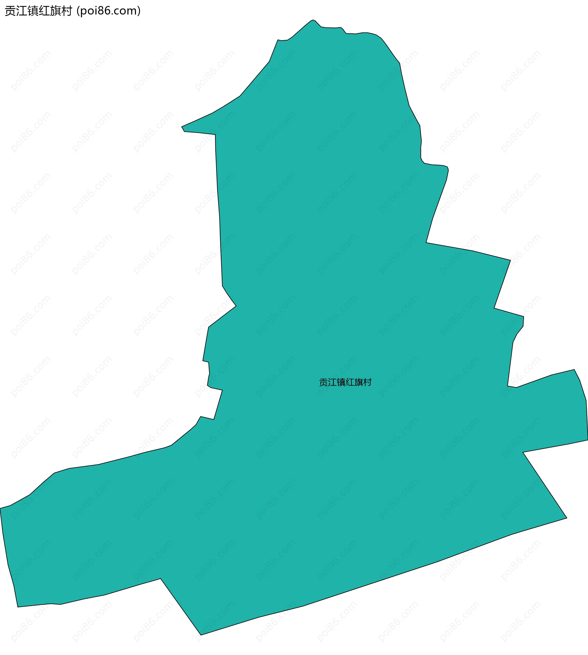 贡江镇红旗村边界地图