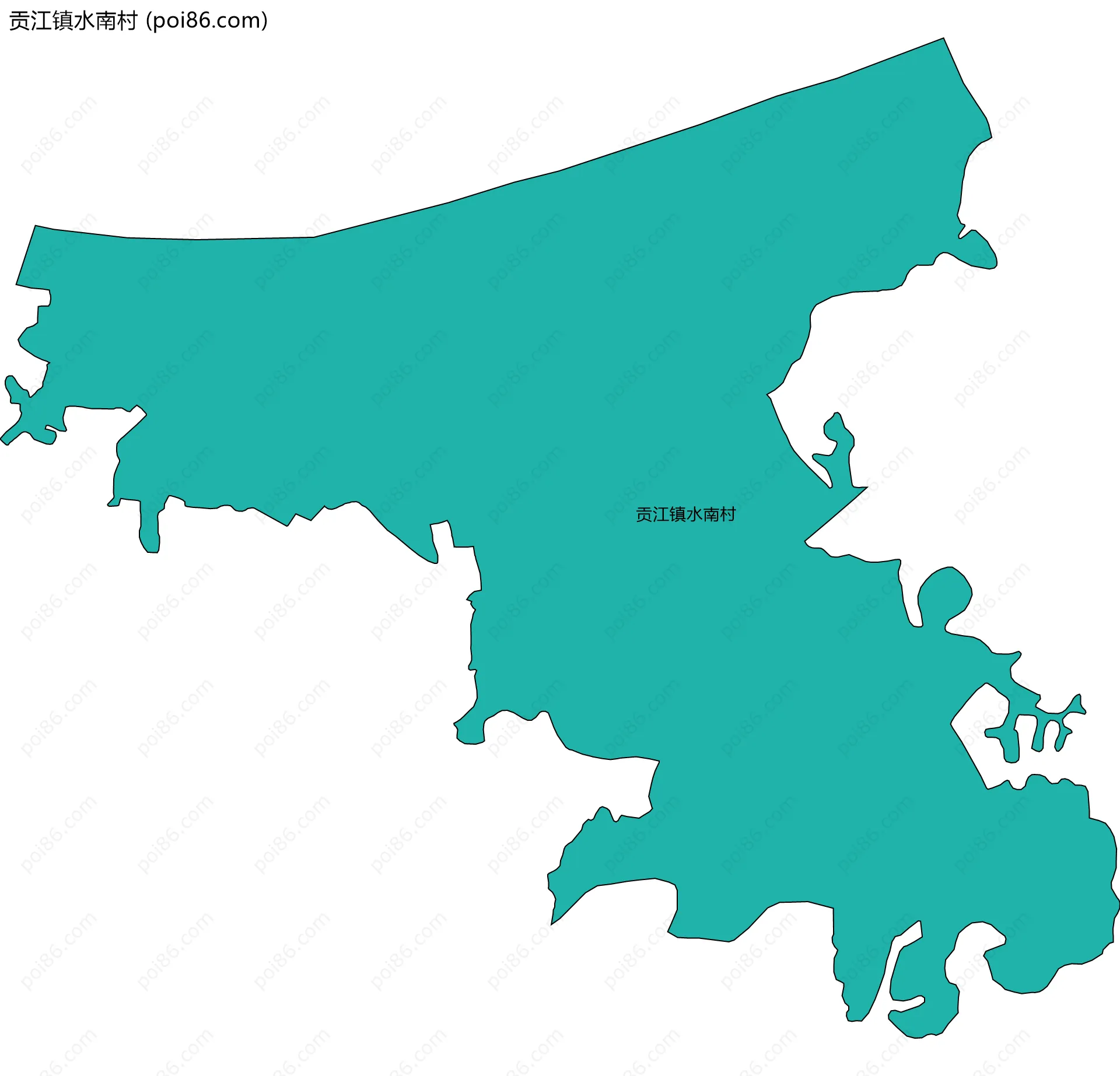 贡江镇水南村边界地图