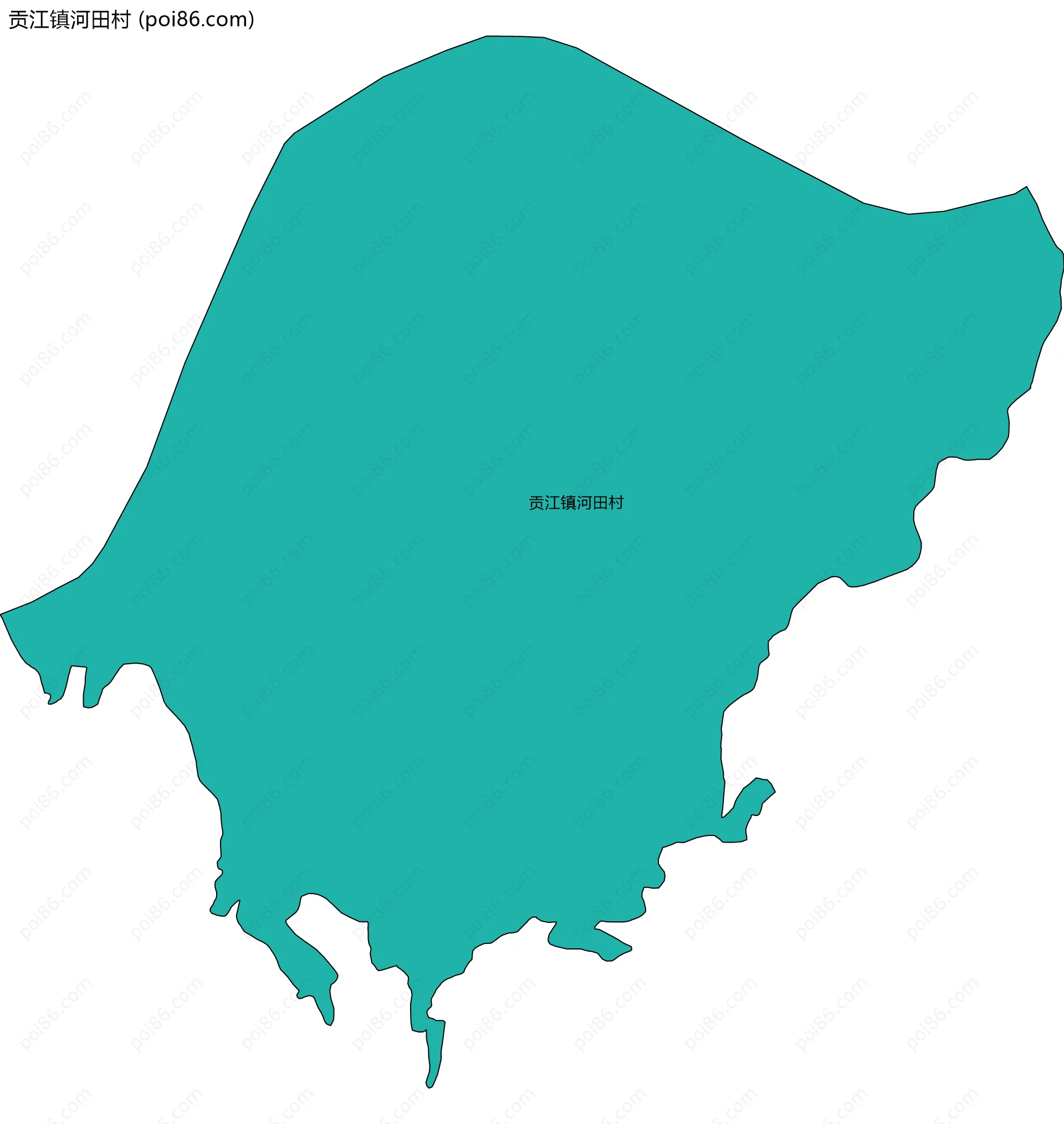 贡江镇河田村边界地图