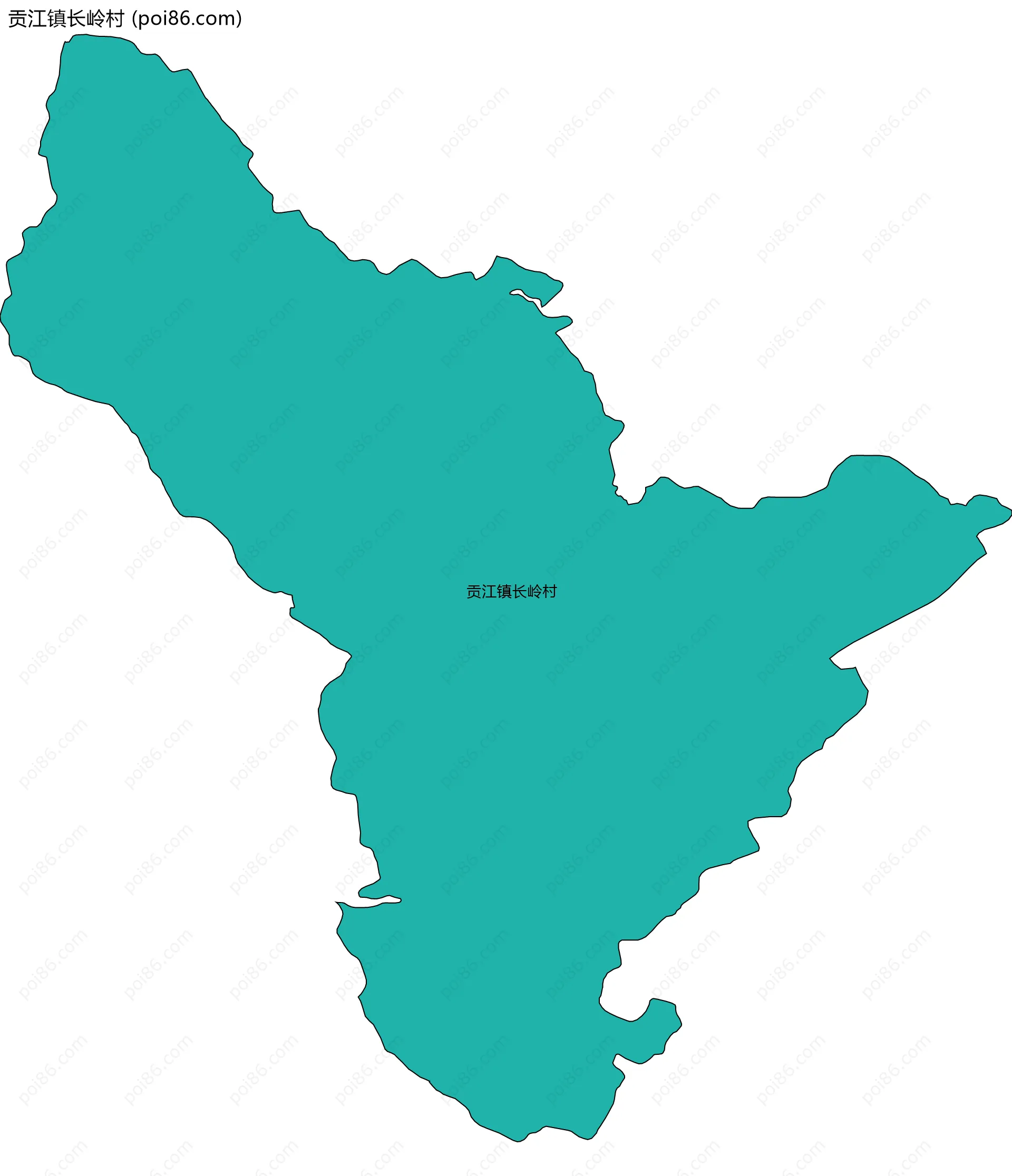 贡江镇长岭村边界地图