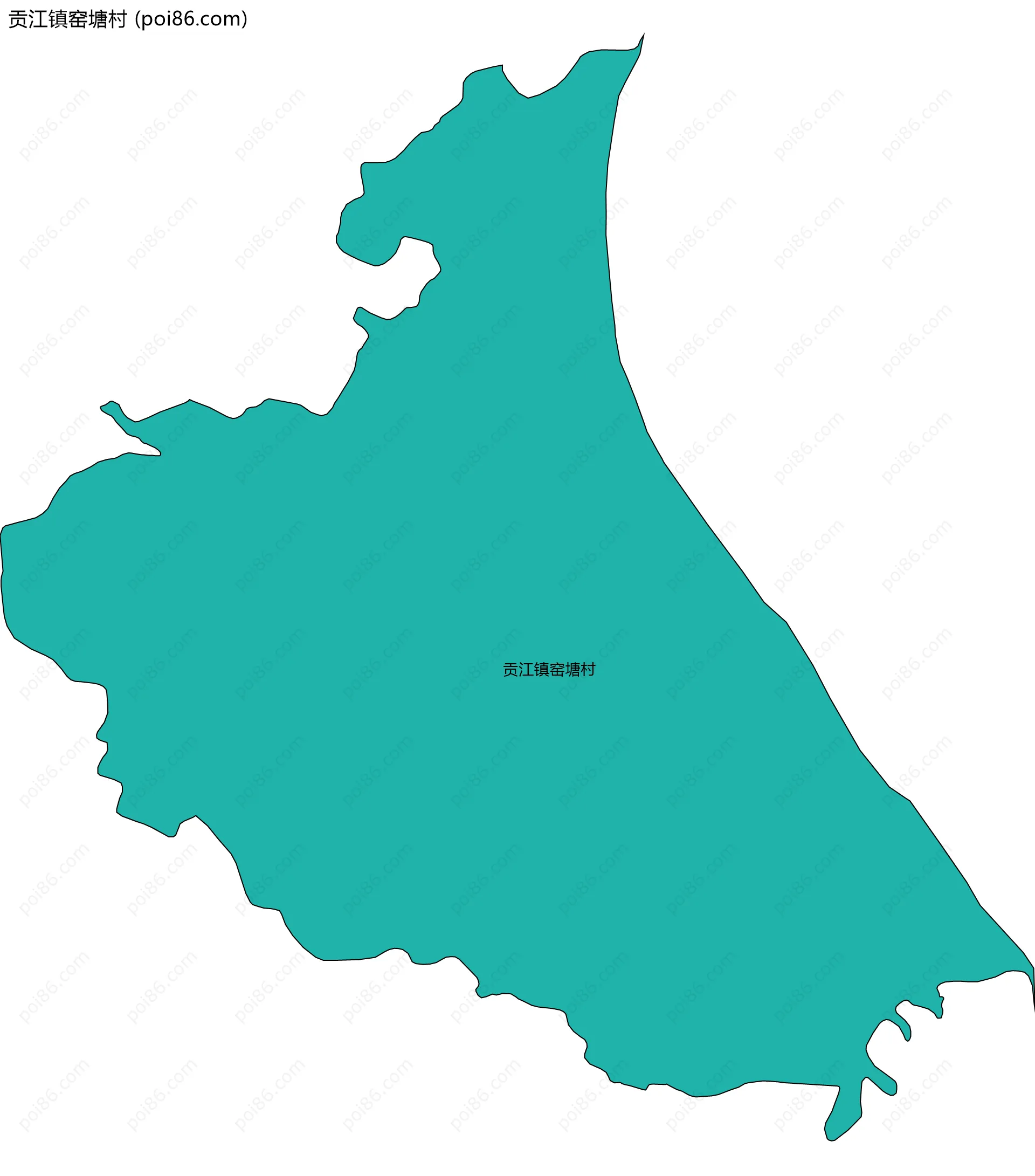 贡江镇窑塘村边界地图