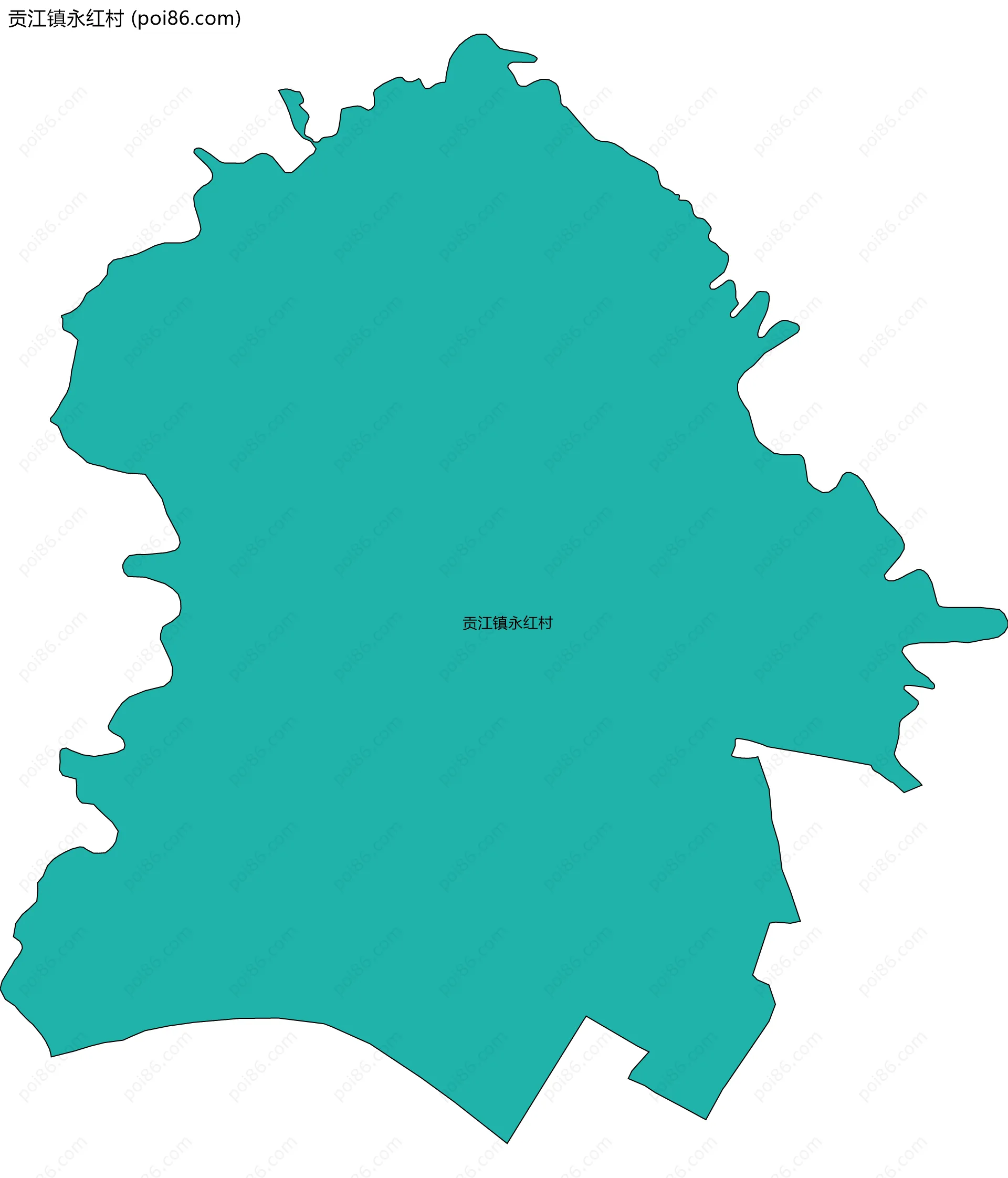 贡江镇永红村边界地图