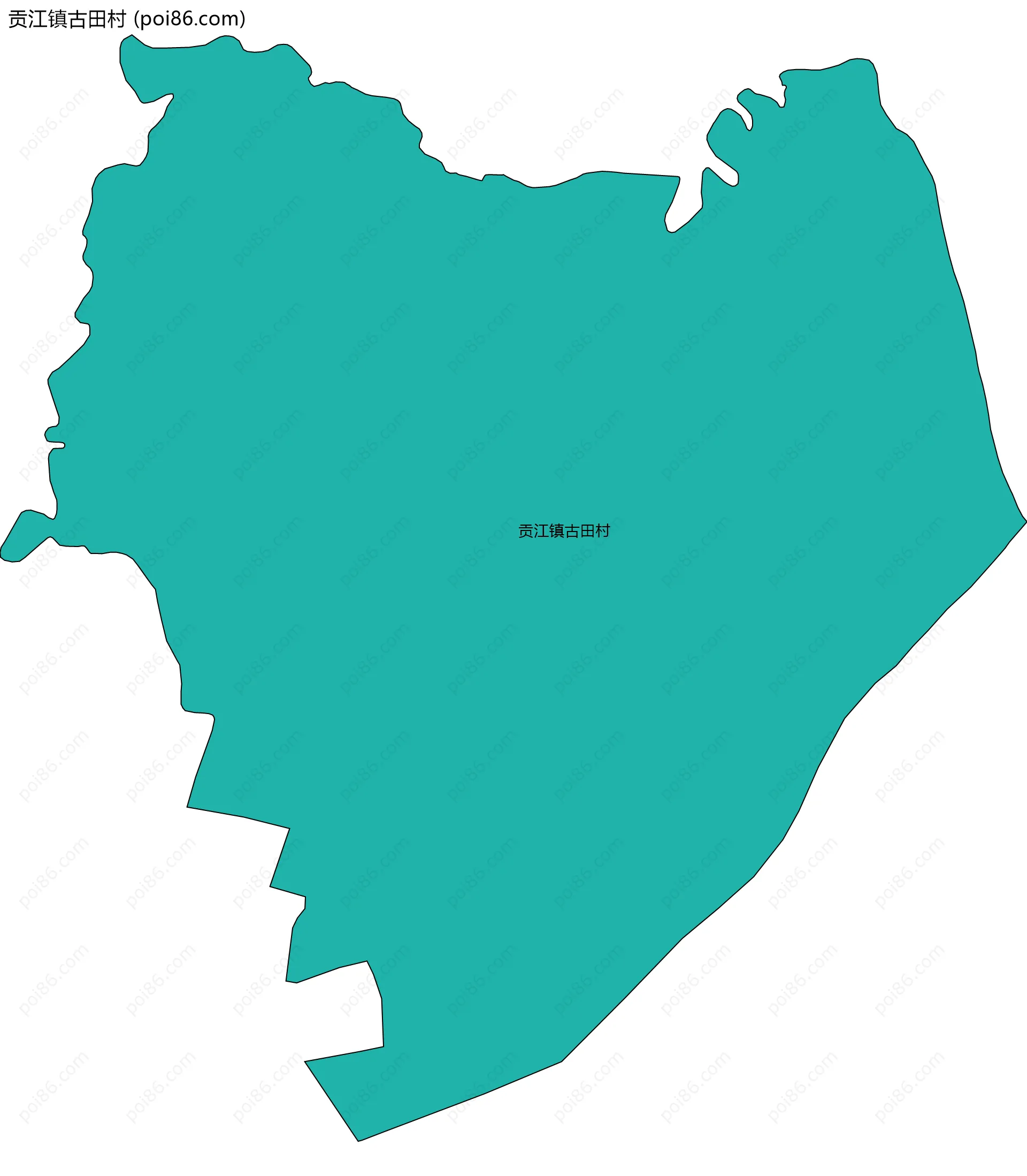 贡江镇古田村边界地图