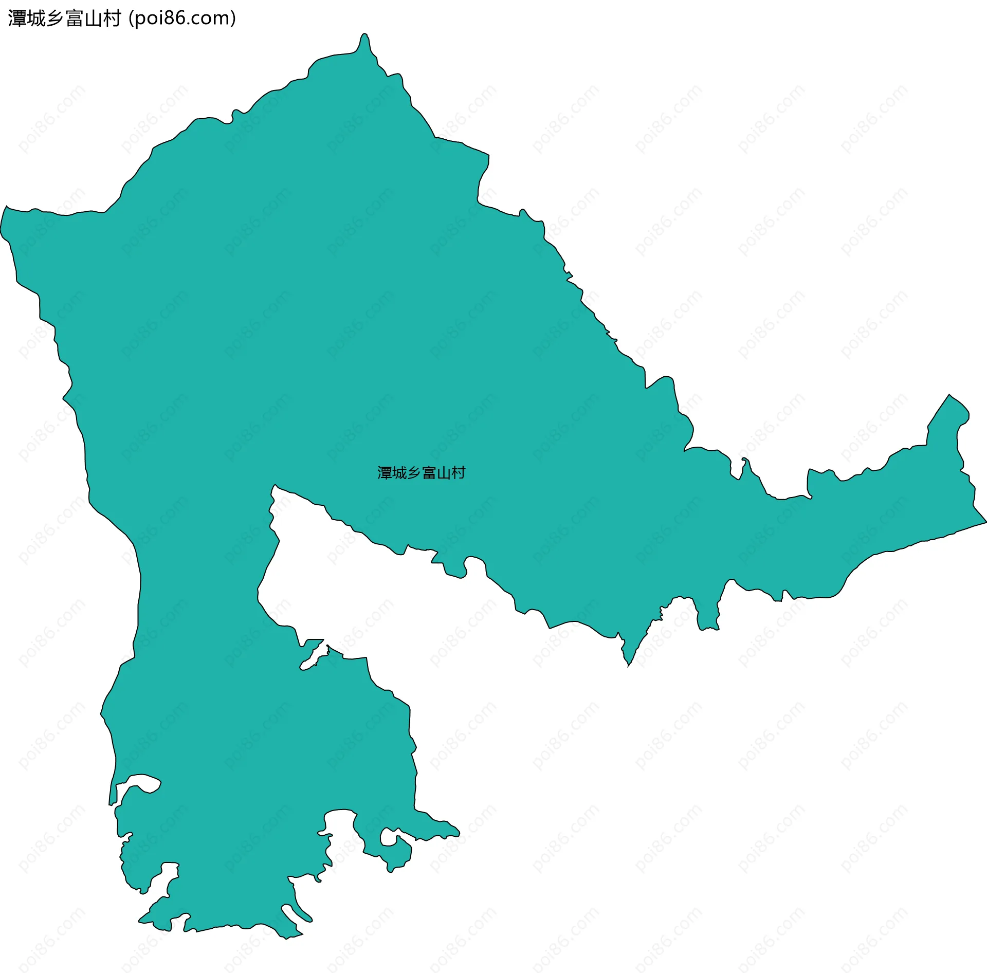 潭城乡富山村边界地图