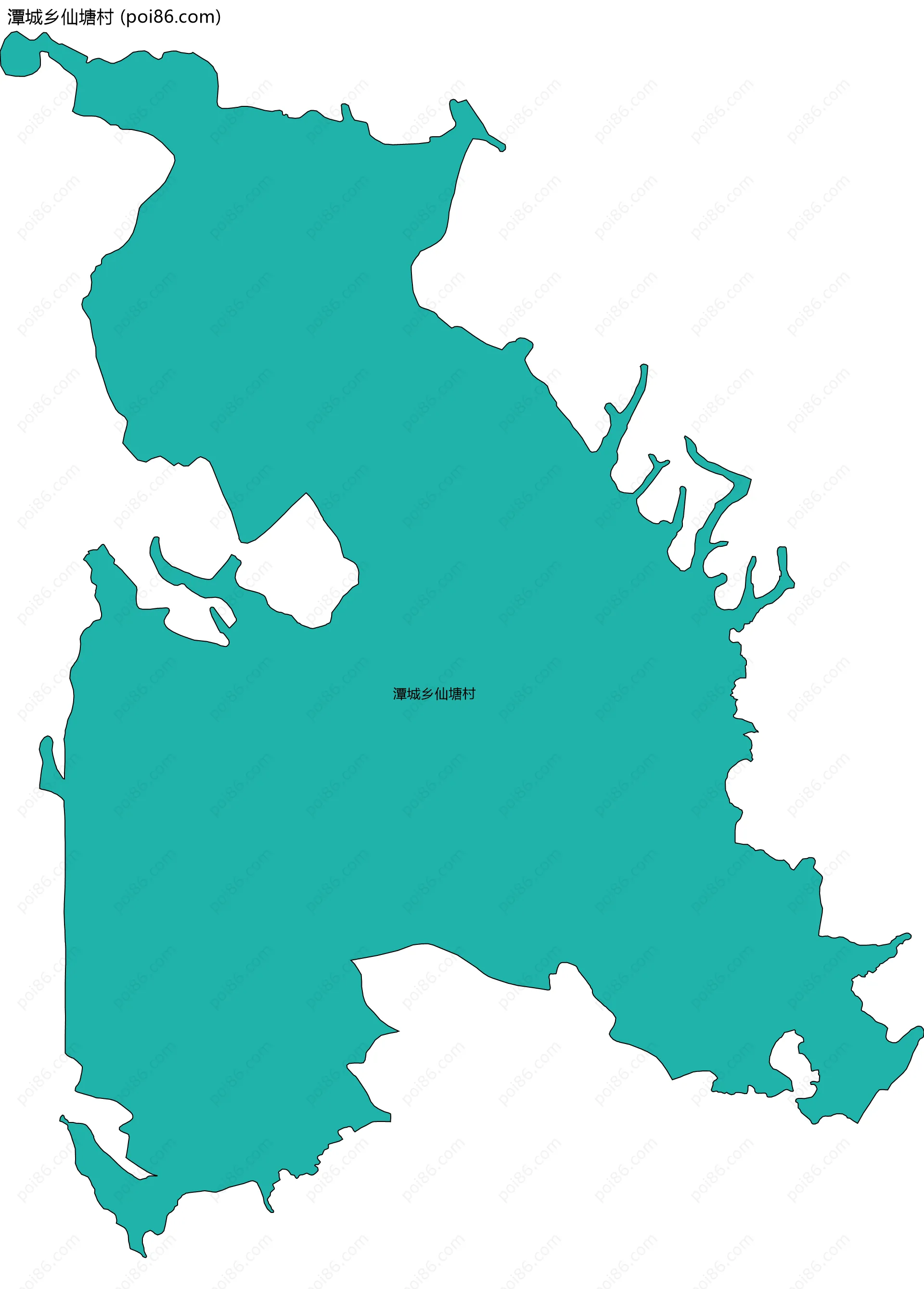 潭城乡仙塘村边界地图