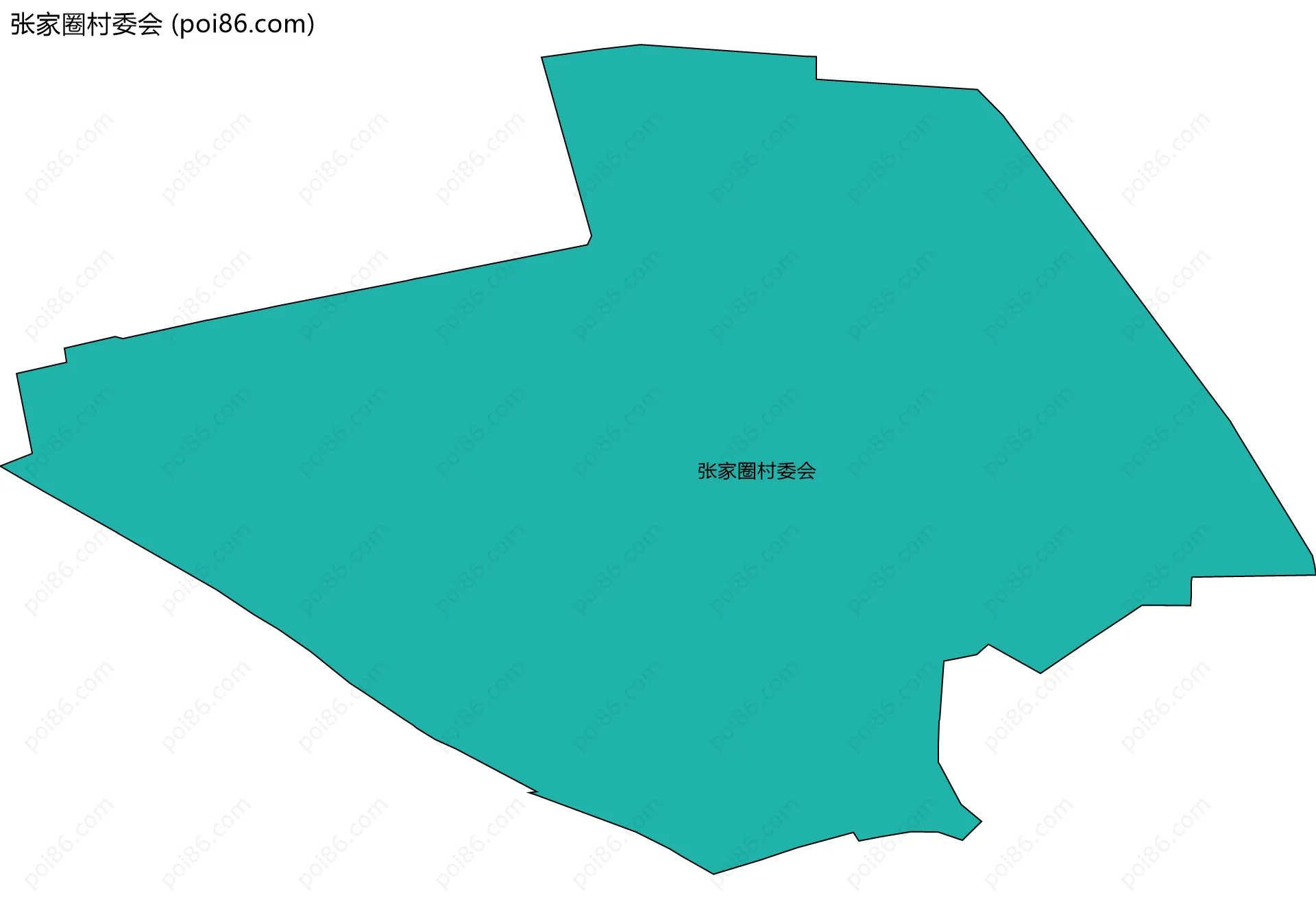 张家圈村委会边界地图