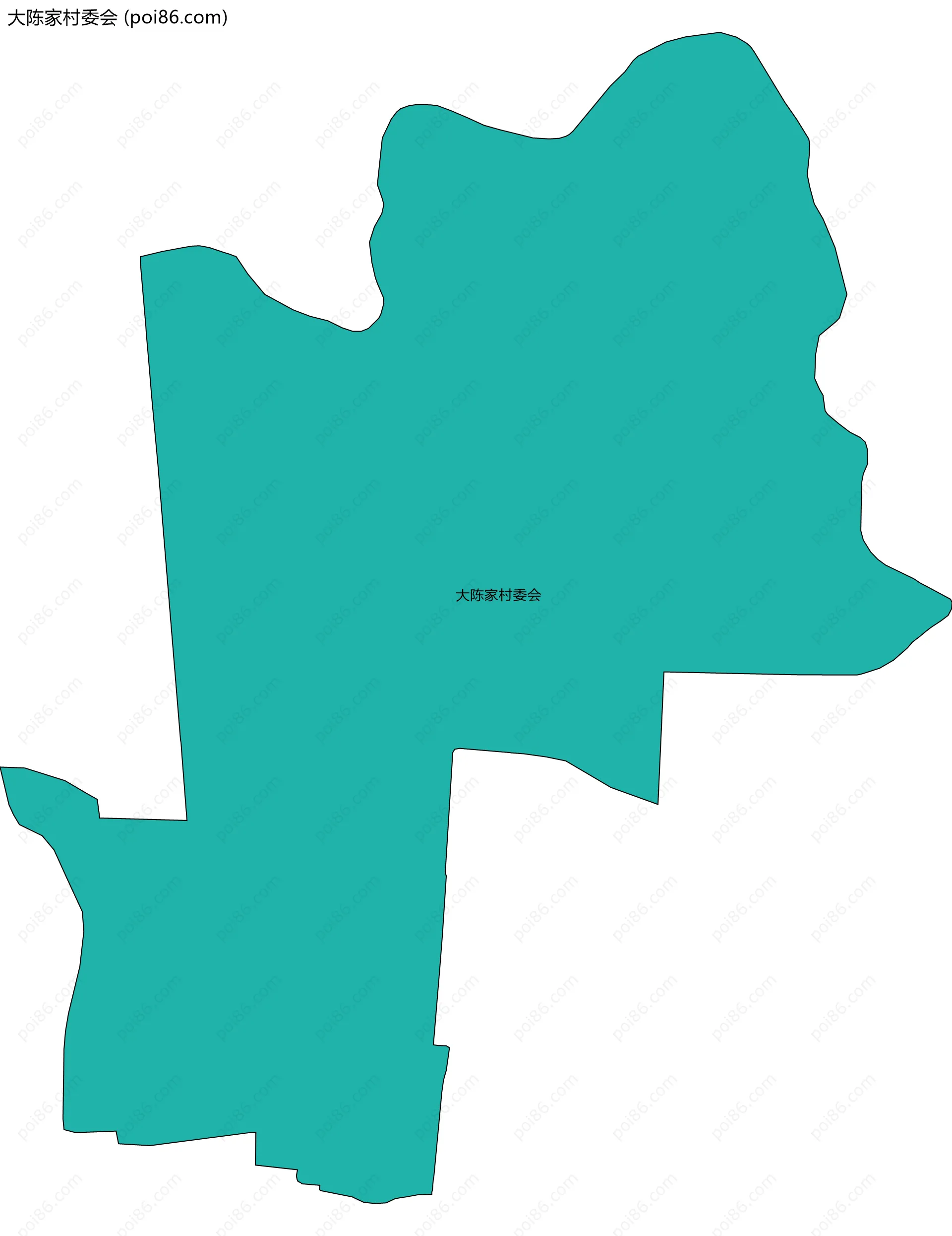 大陈家村委会边界地图