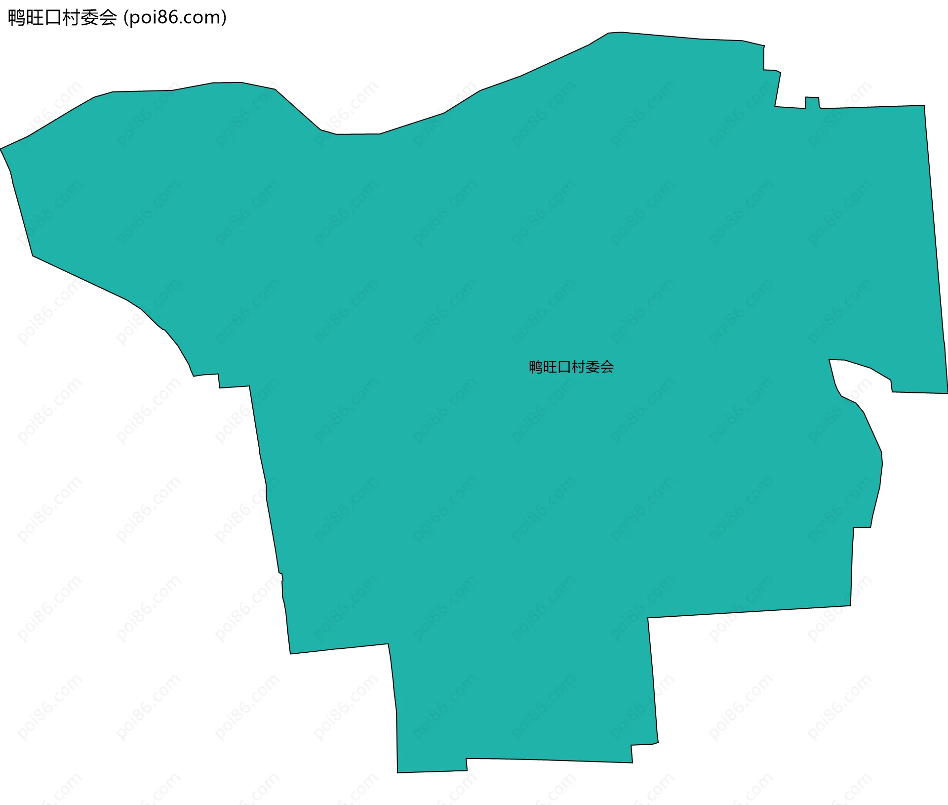 鸭旺口村委会边界地图