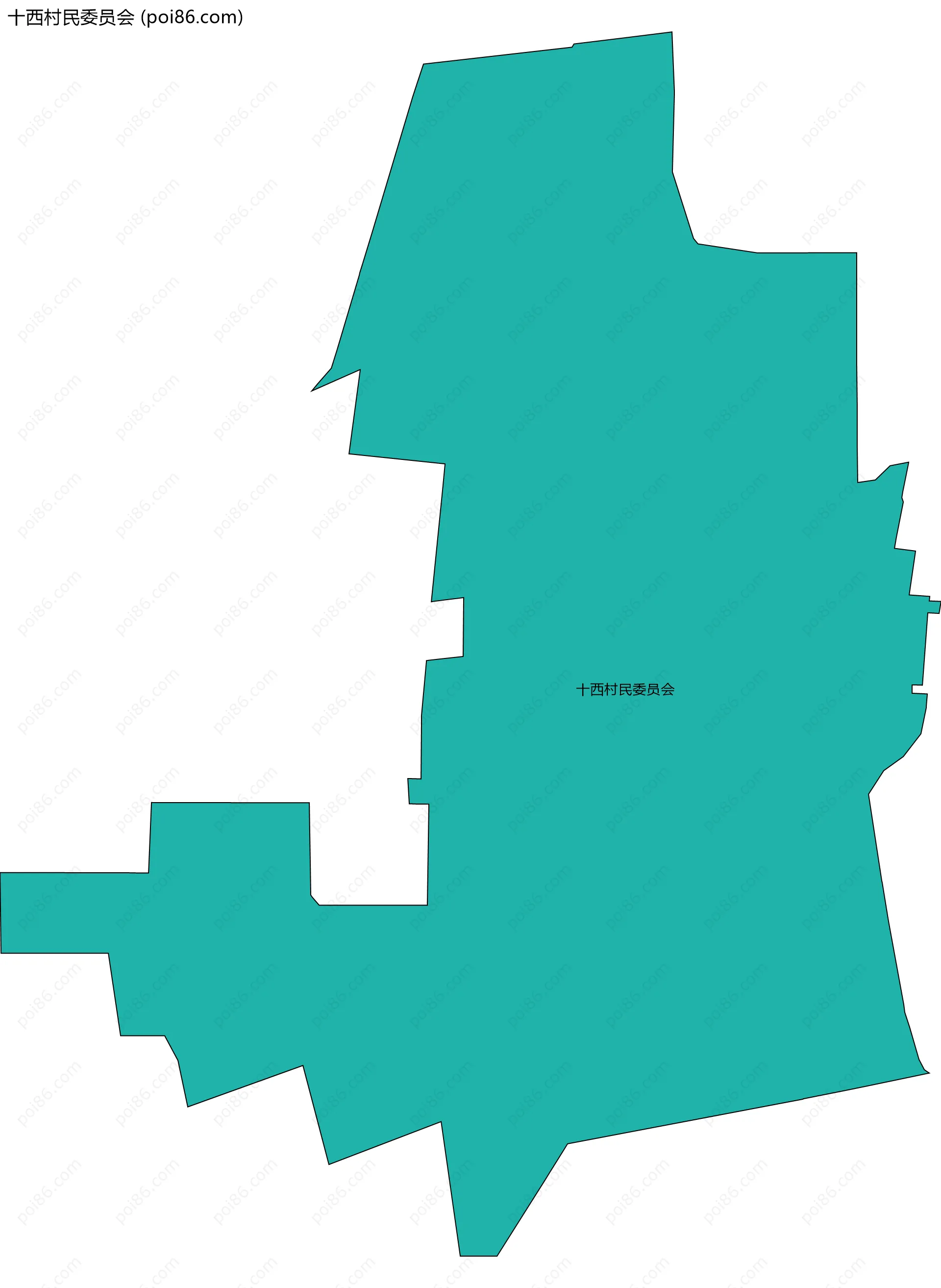 十西村民委员会边界地图