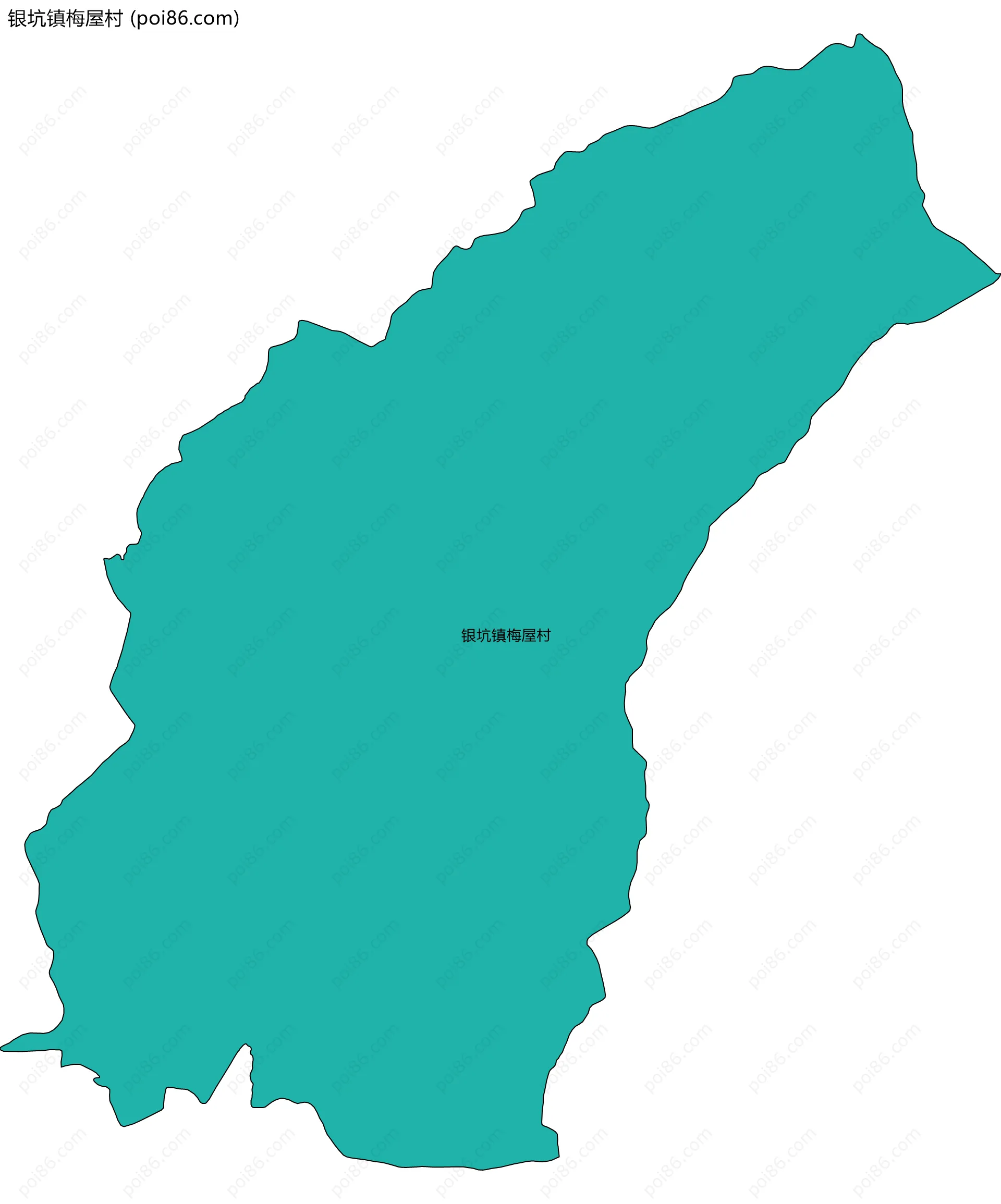 银坑镇梅屋村边界地图