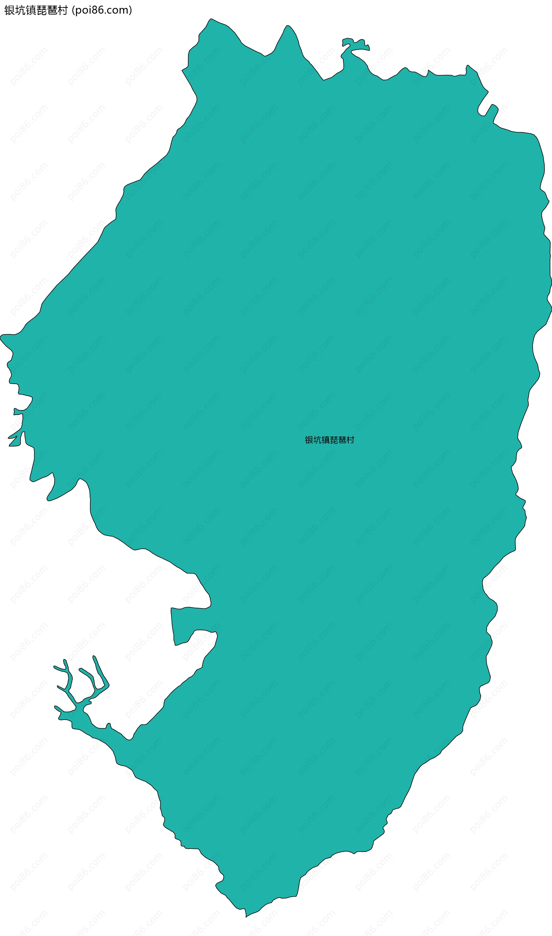 银坑镇琵琶村边界地图