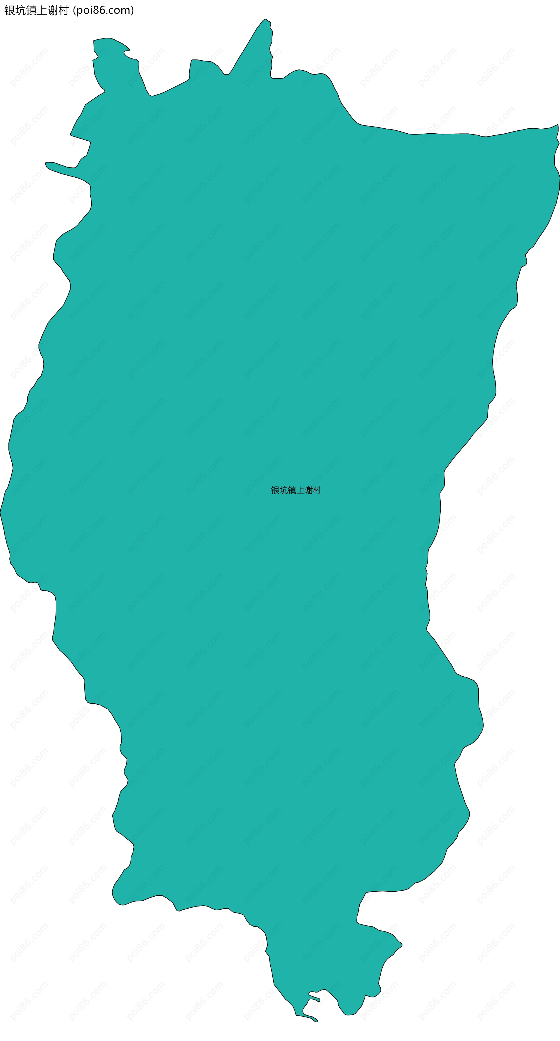 银坑镇上谢村边界地图