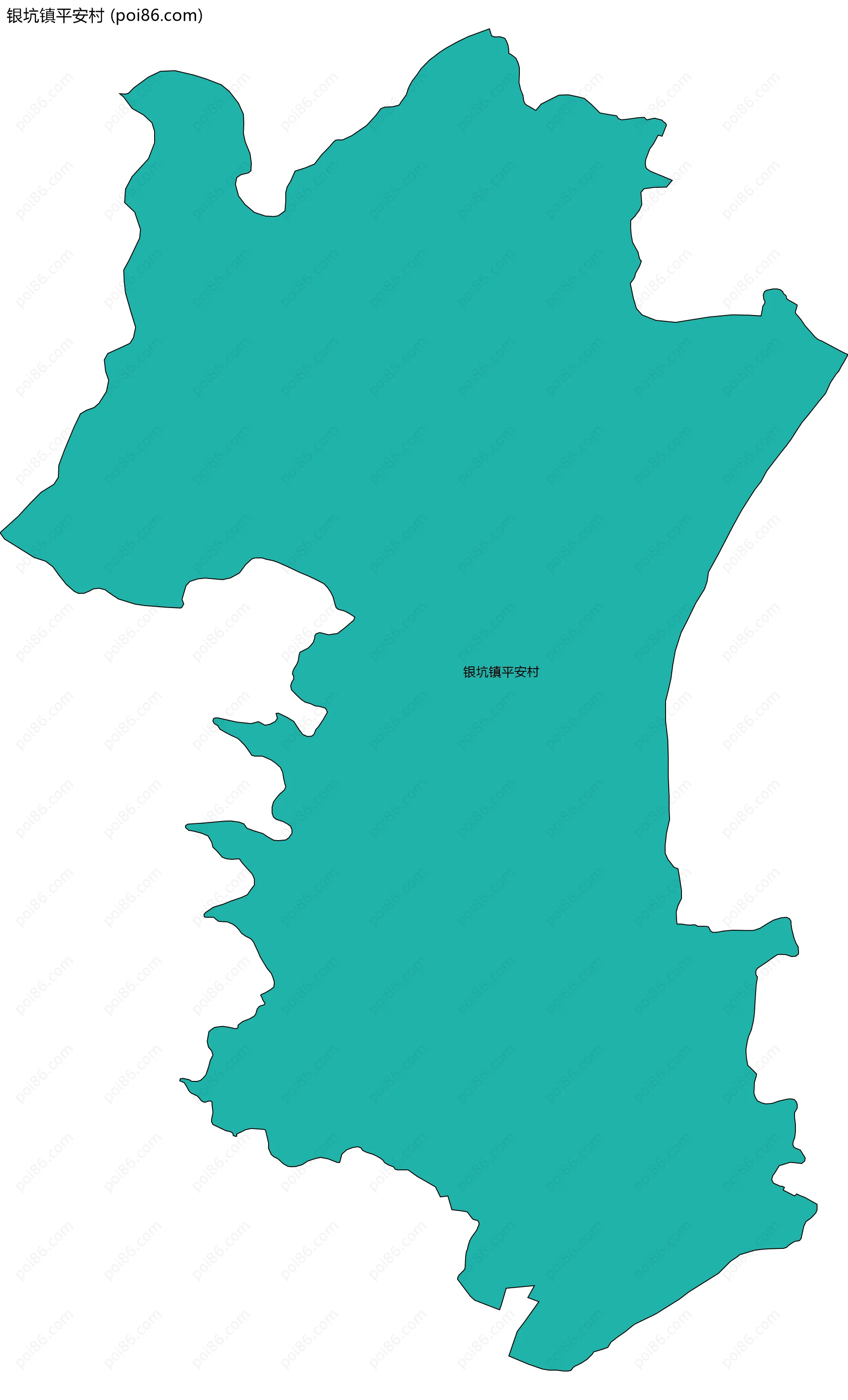 银坑镇平安村边界地图