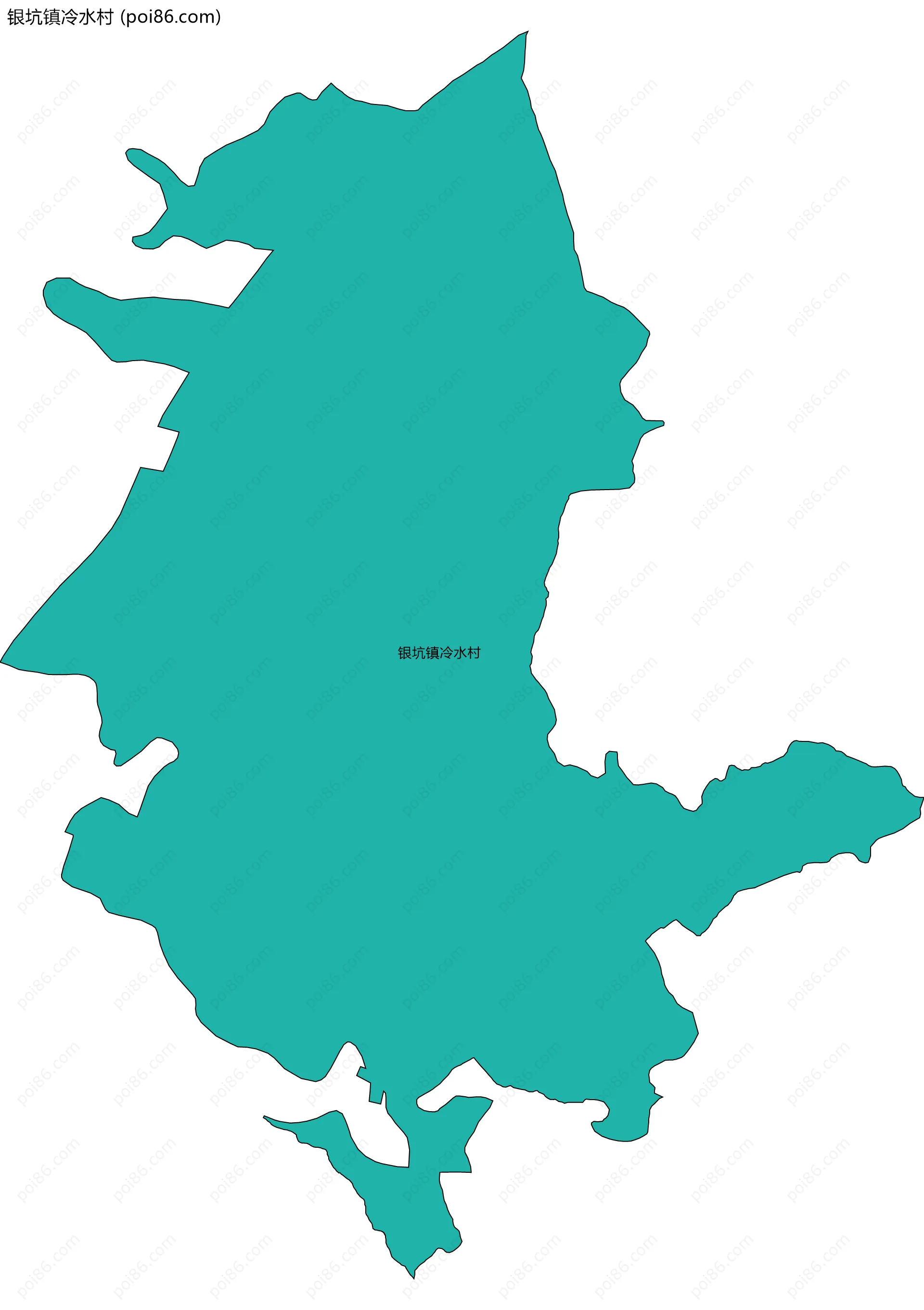 银坑镇冷水村边界地图