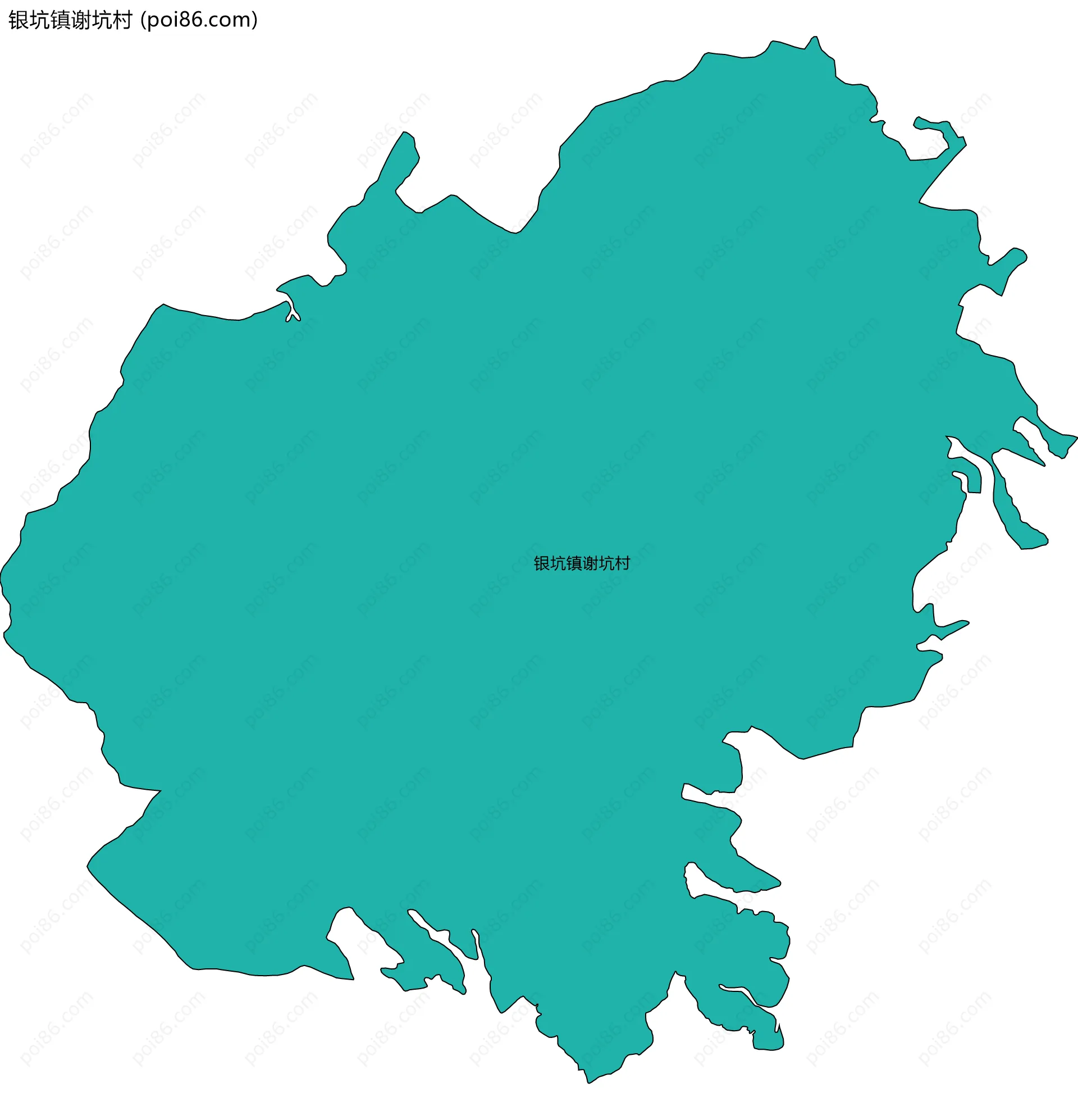 银坑镇谢坑村边界地图