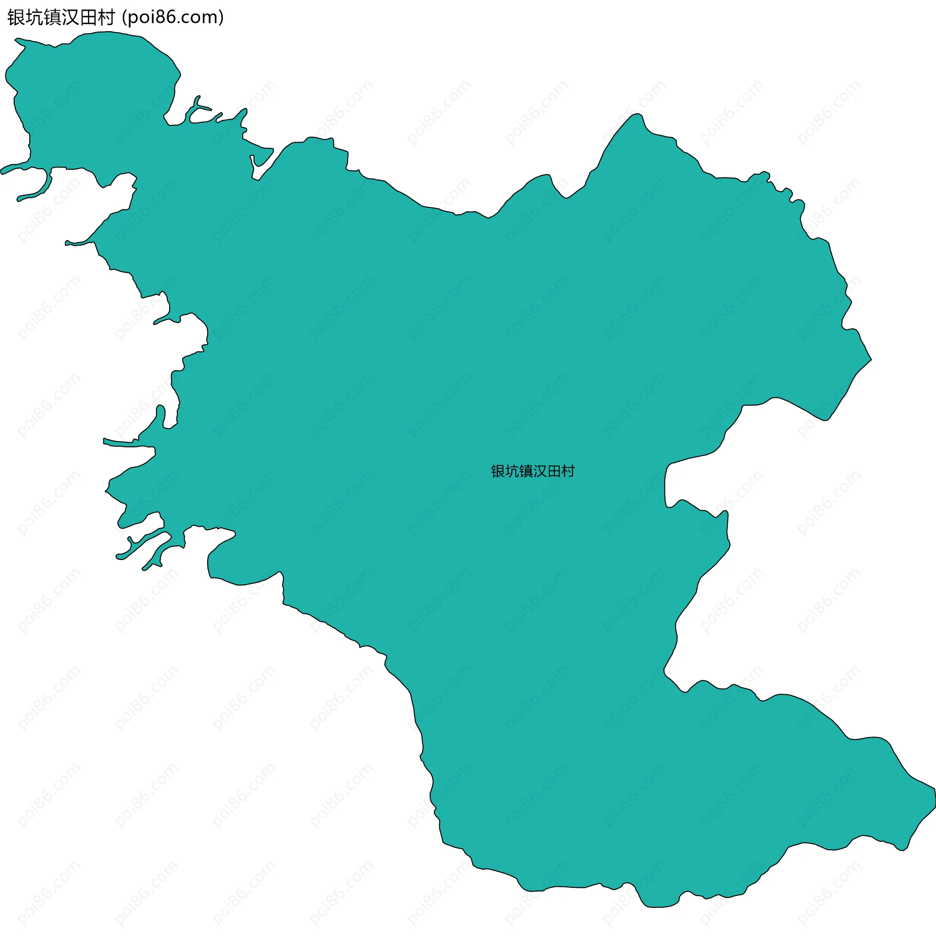 银坑镇汉田村边界地图