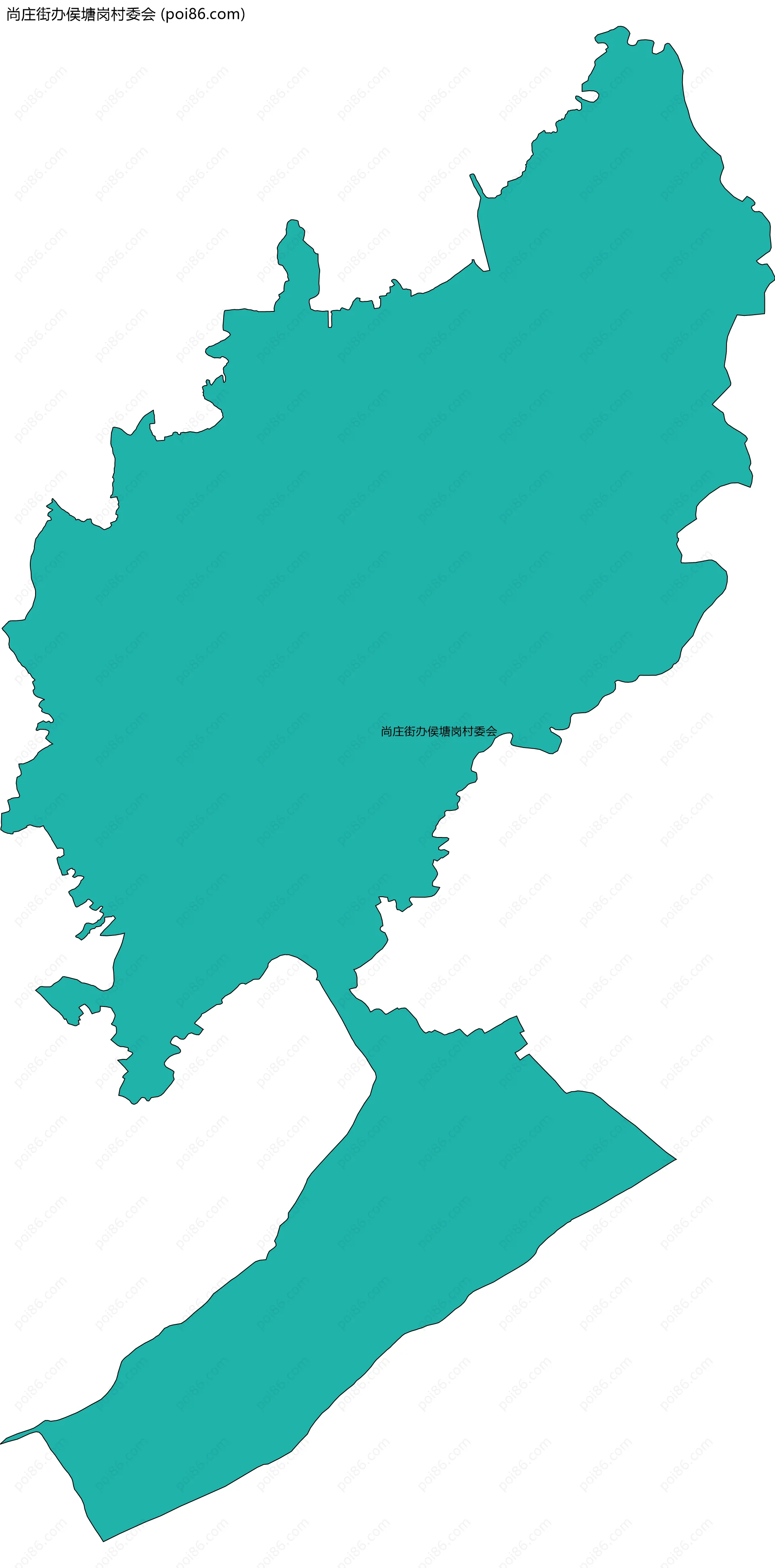 尚庄街办侯塘岗村委会边界地图