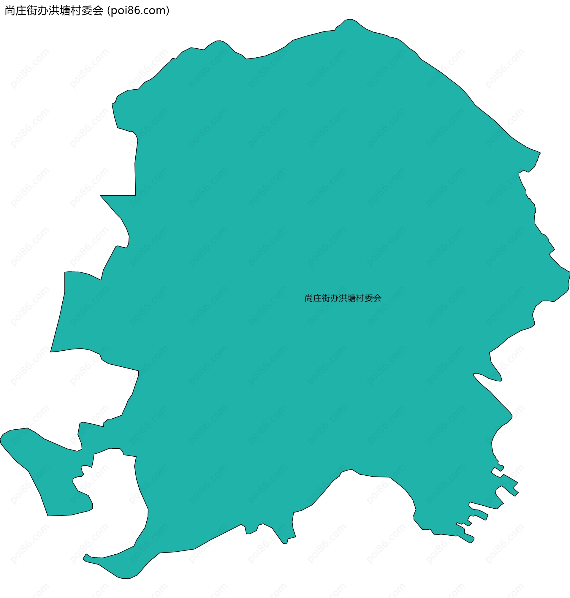 尚庄街办洪塘村委会边界地图