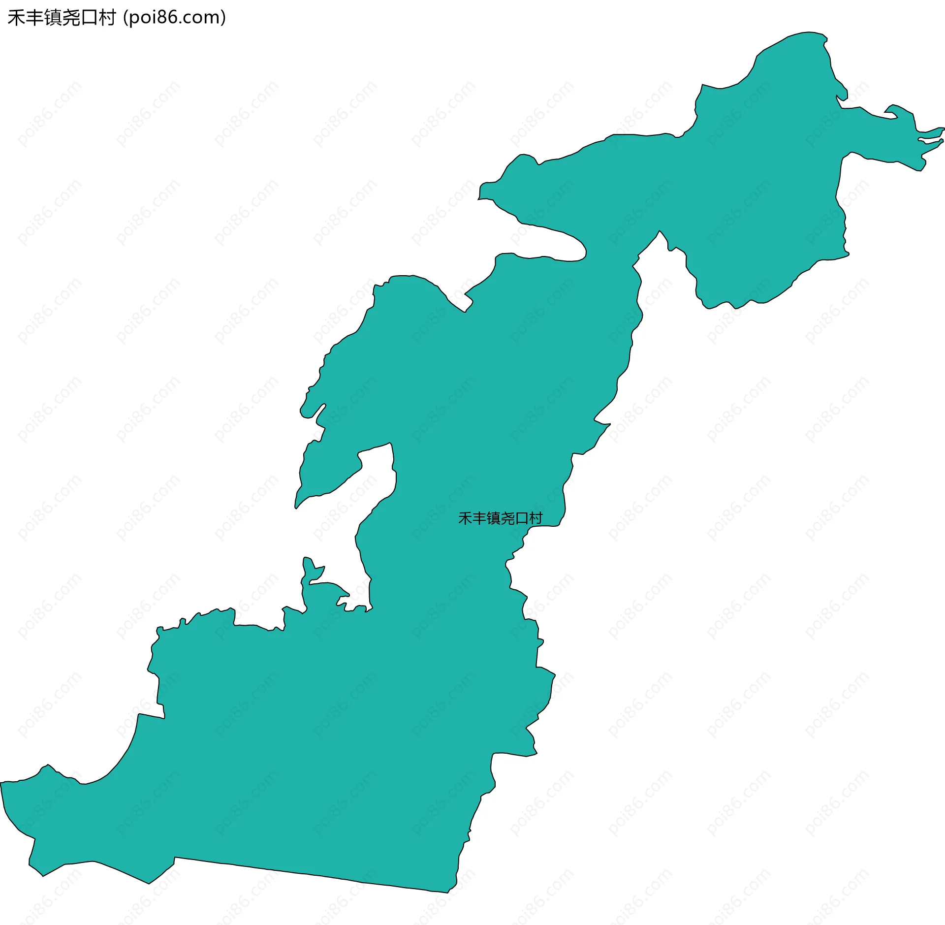 禾丰镇尧口村边界地图