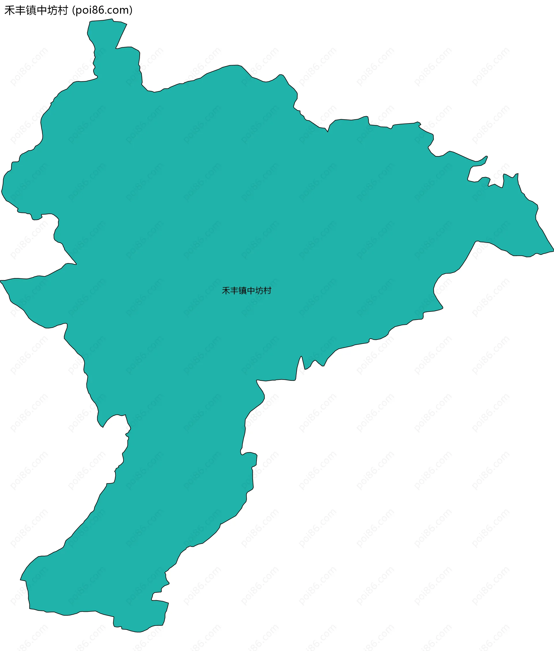 禾丰镇中坊村边界地图