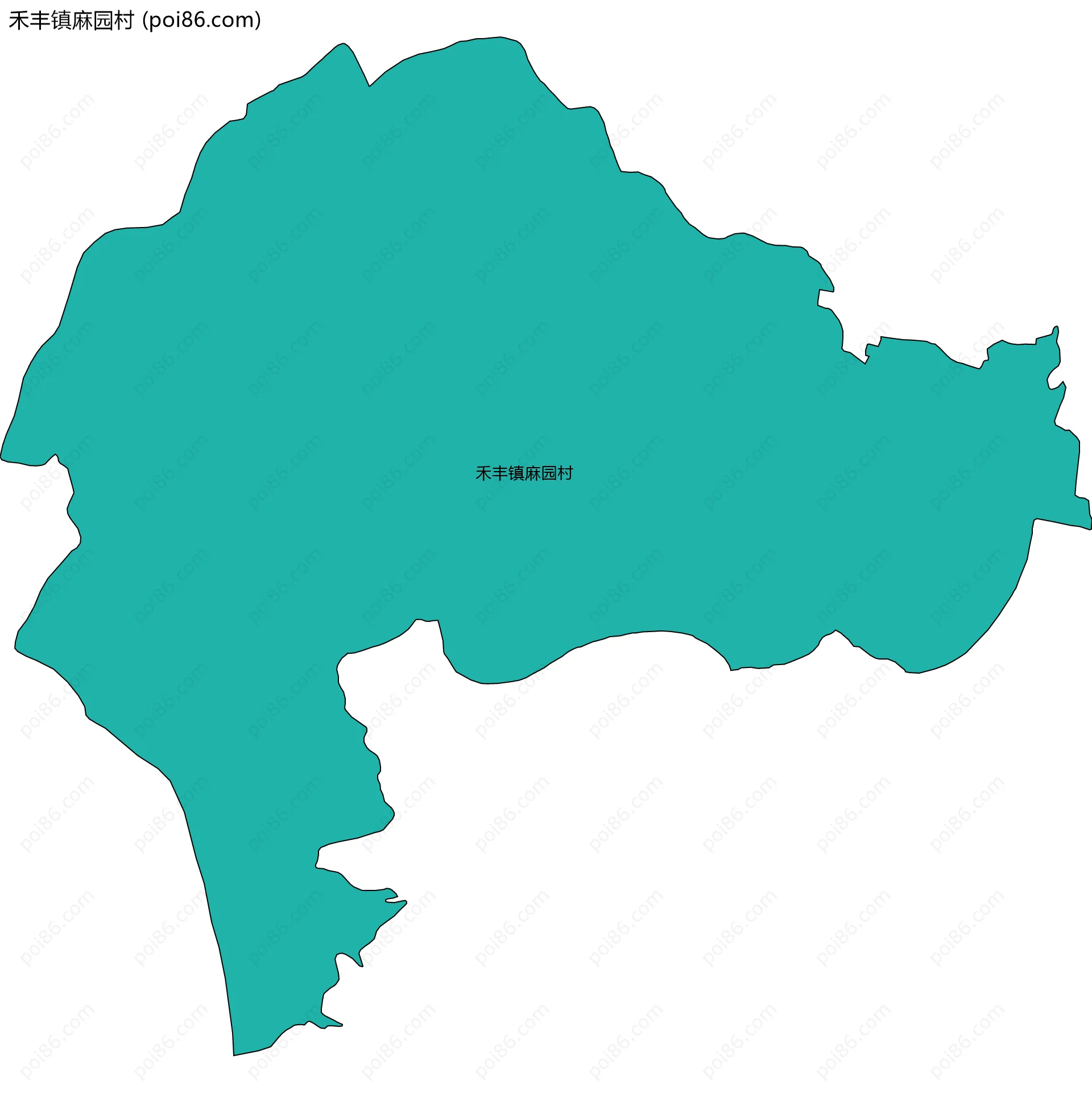 禾丰镇麻园村边界地图