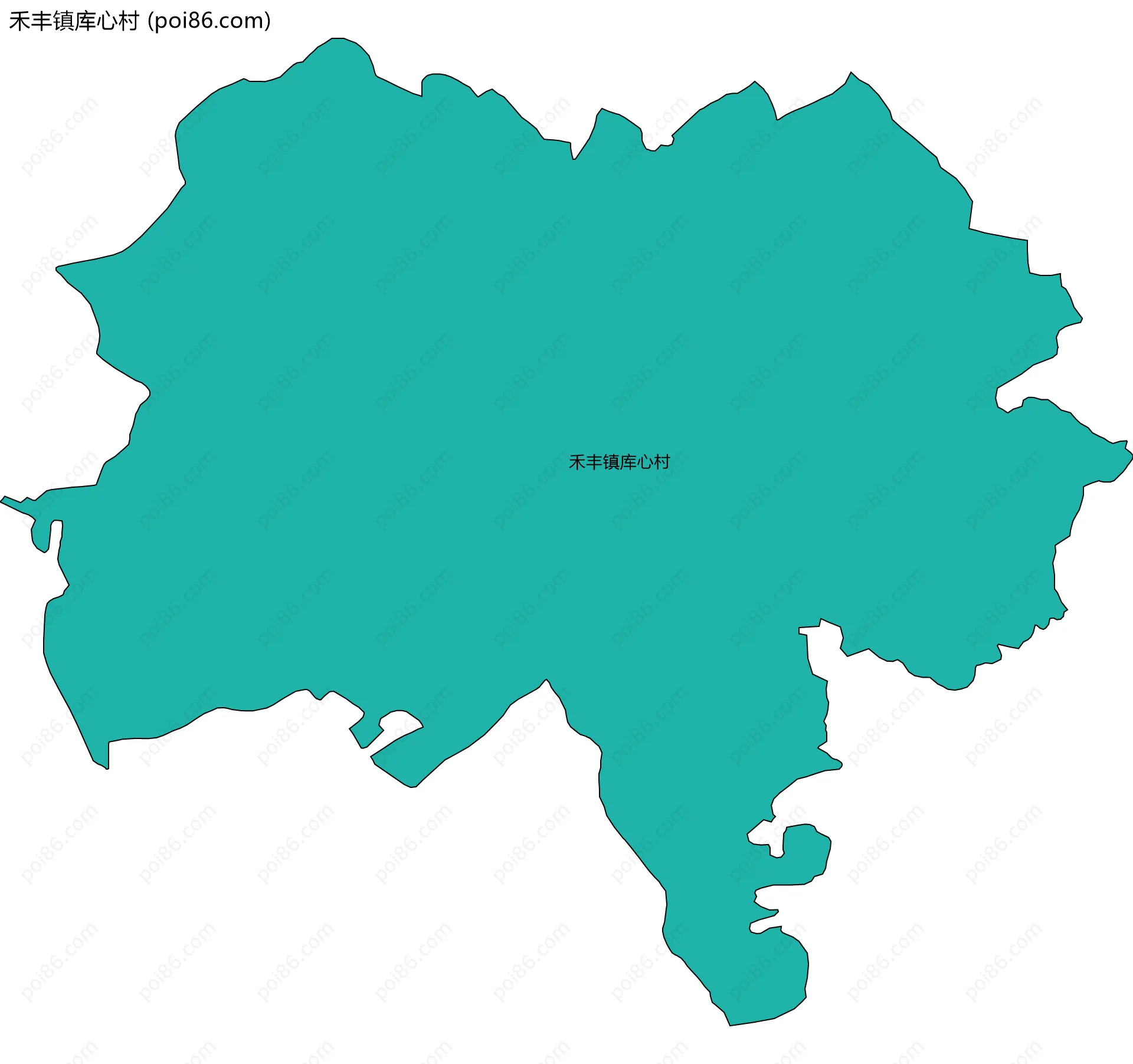 禾丰镇库心村边界地图