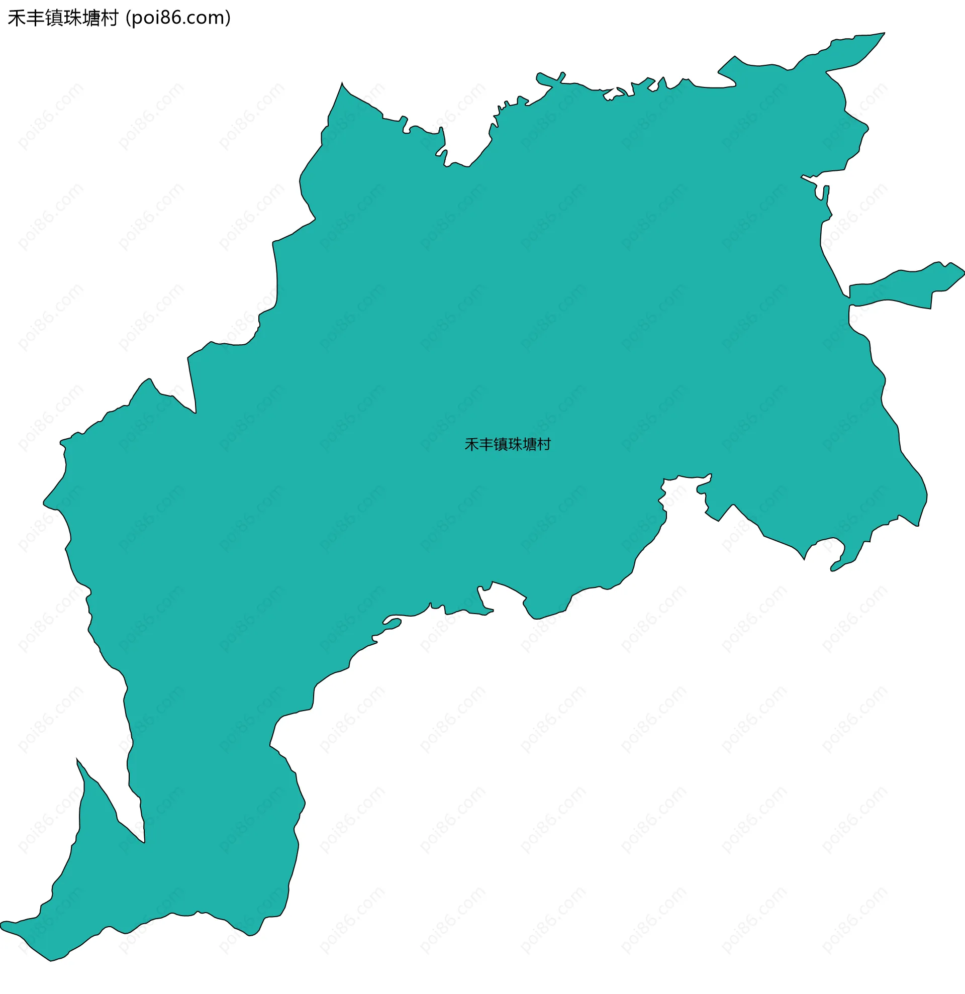 禾丰镇珠塘村边界地图