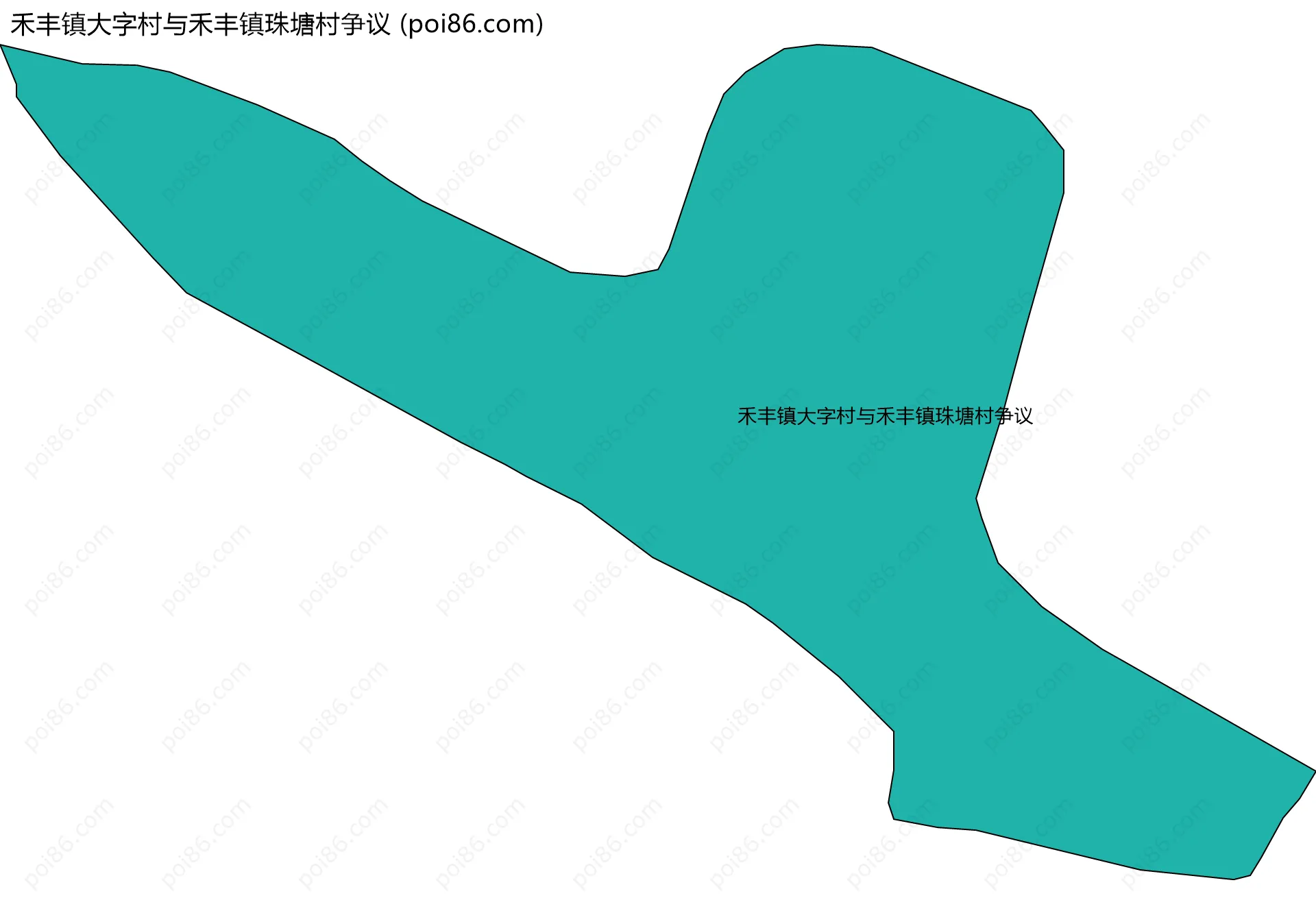 禾丰镇大字村与禾丰镇珠塘村争议边界地图