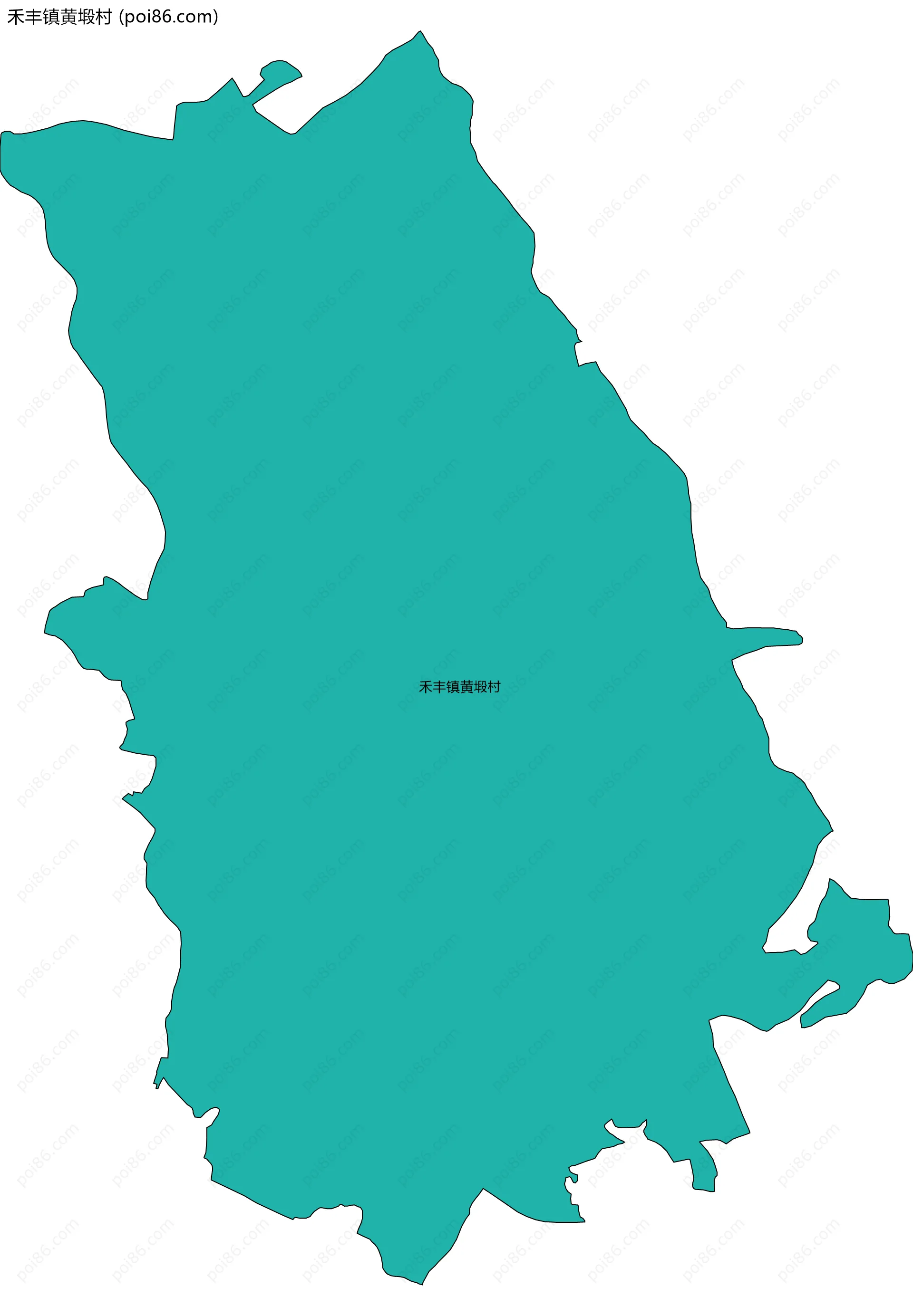 禾丰镇黄塅村边界地图