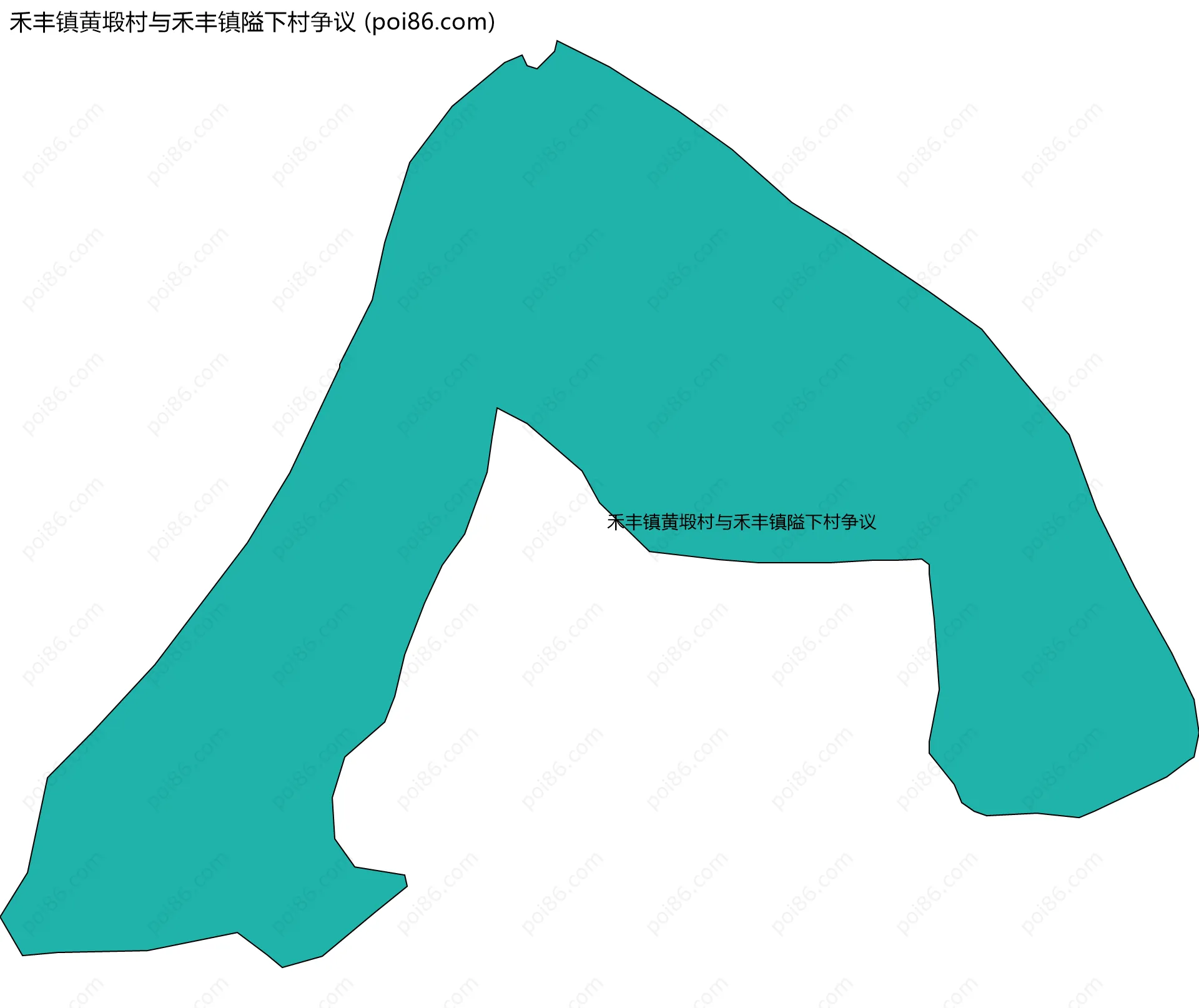 禾丰镇黄塅村与禾丰镇隘下村争议边界地图