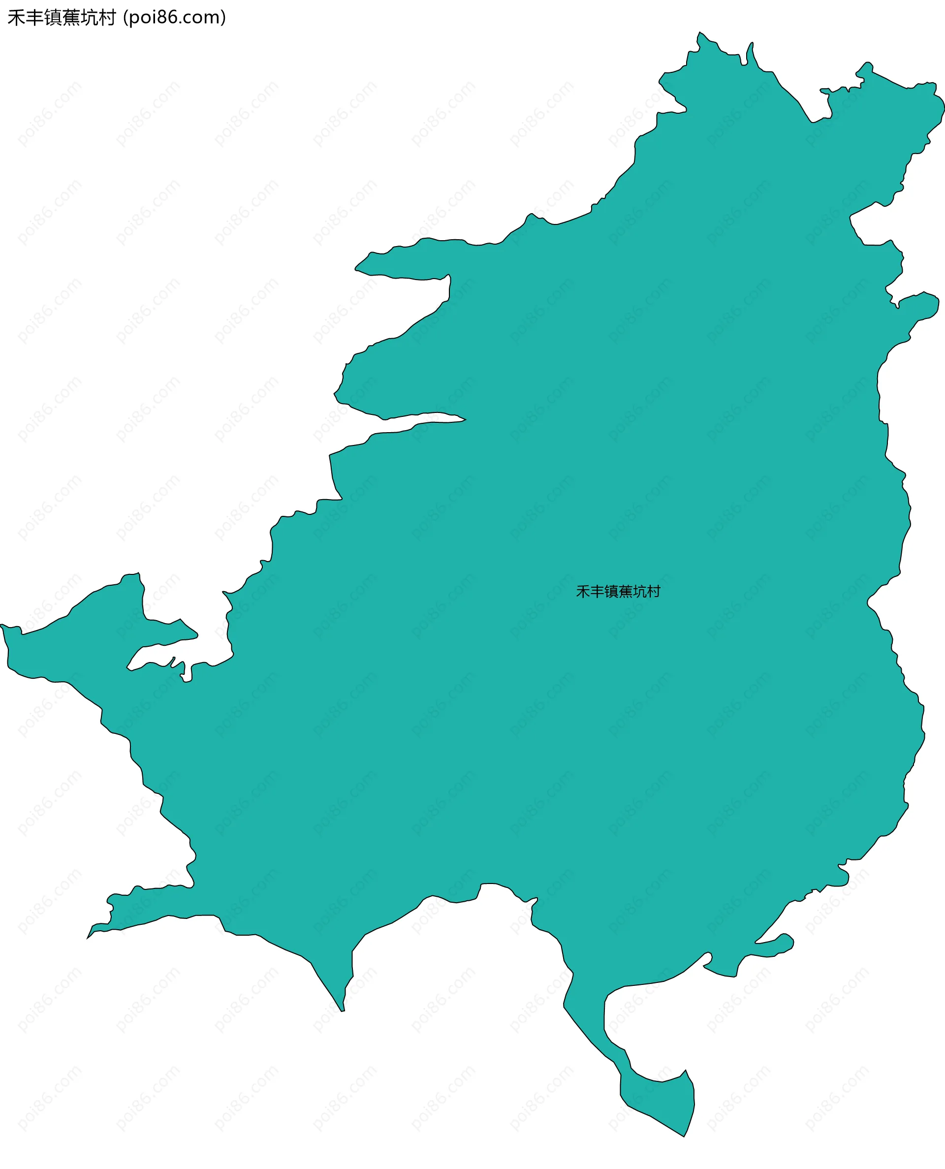 禾丰镇蕉坑村边界地图