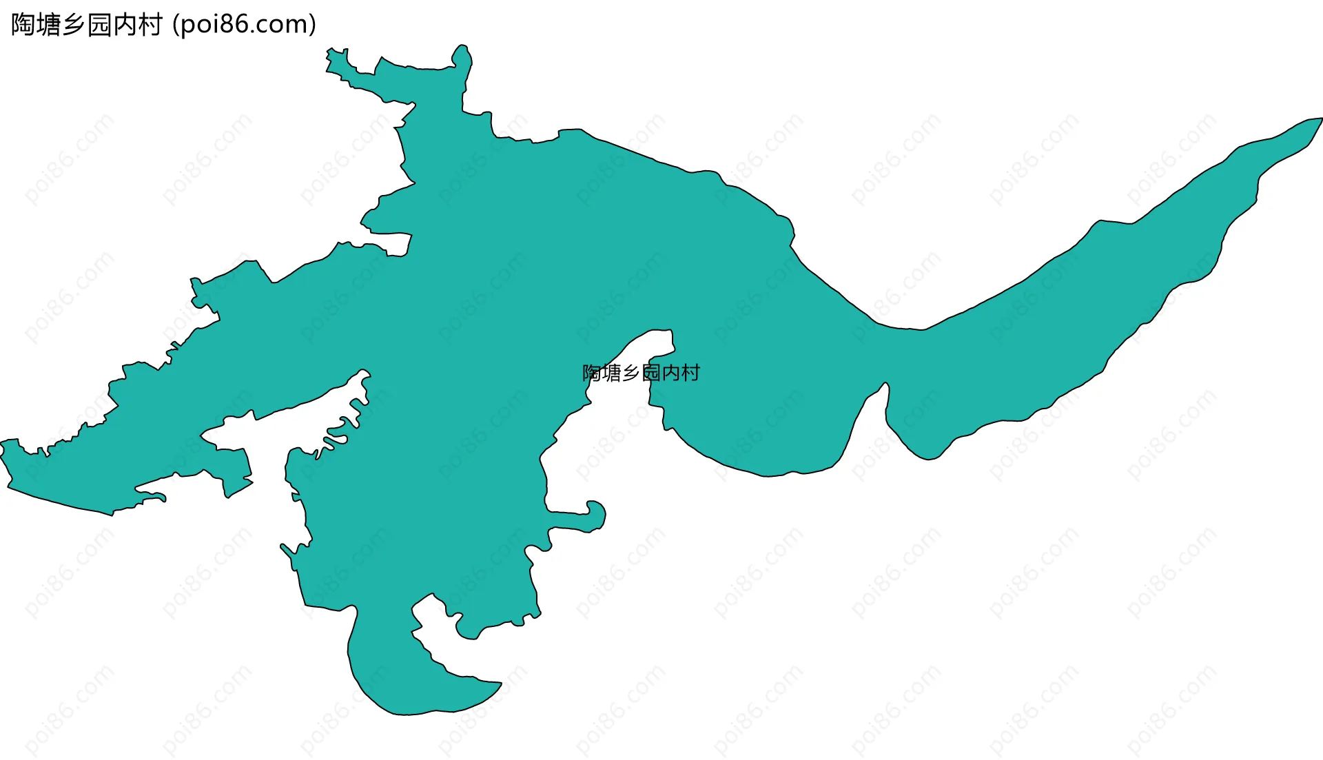 陶塘乡园内村边界地图