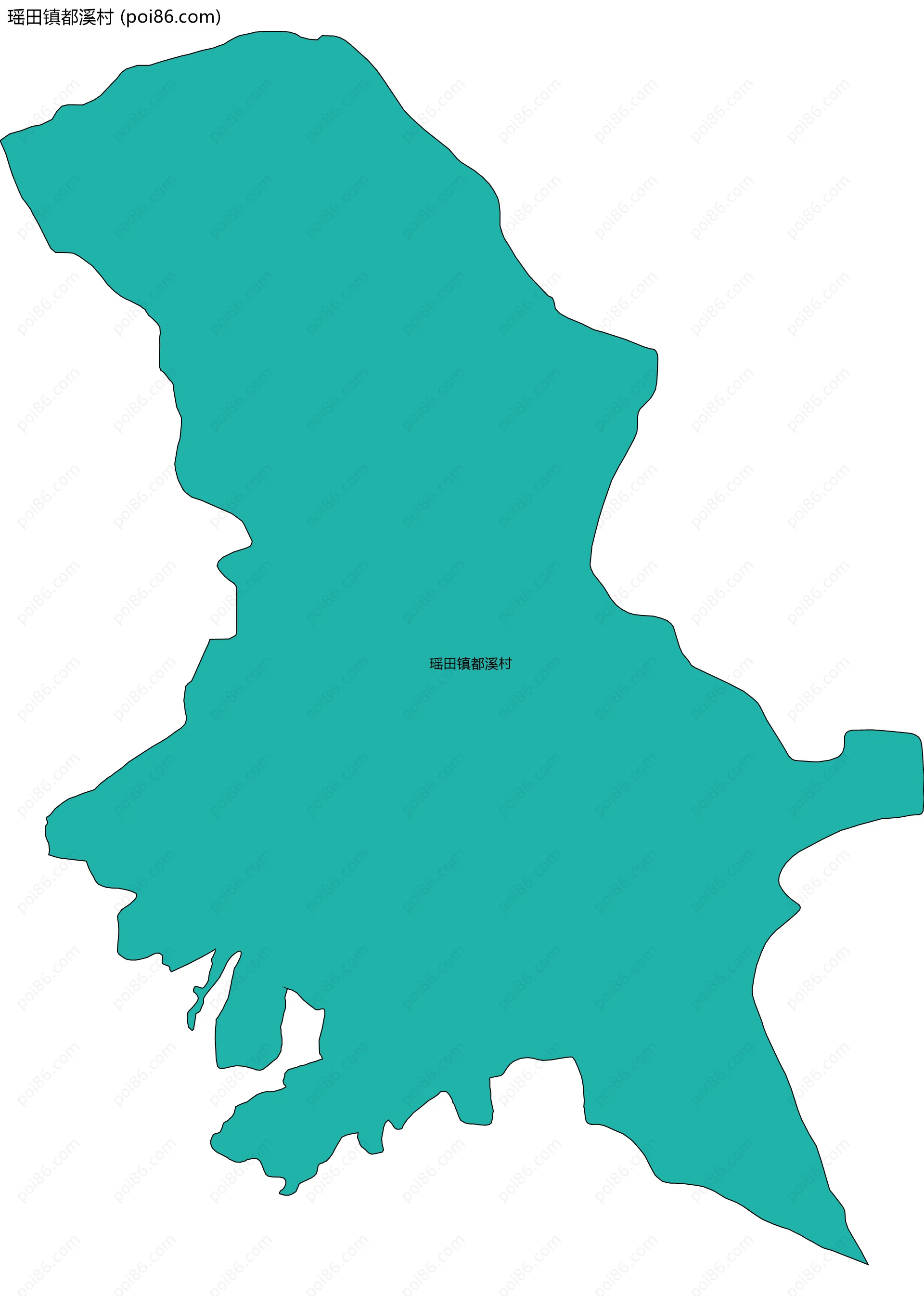 瑶田镇都溪村边界地图