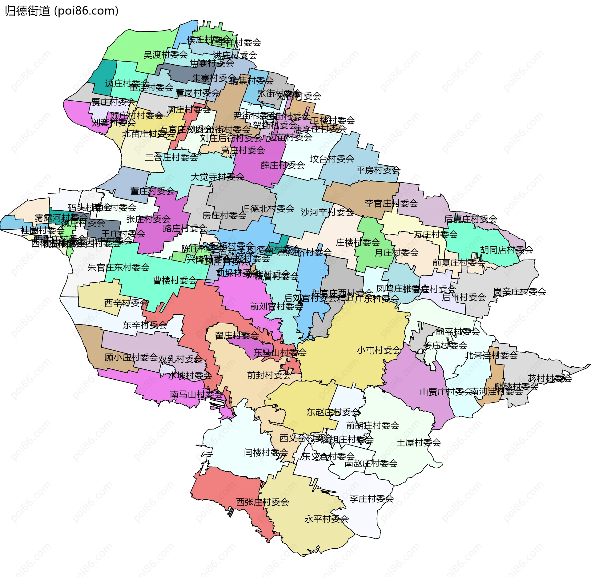 归德街道边界地图(五级行政区划)