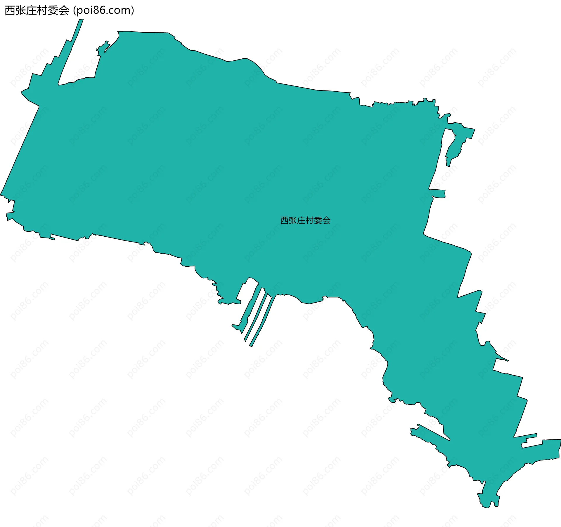 西张庄村委会边界地图