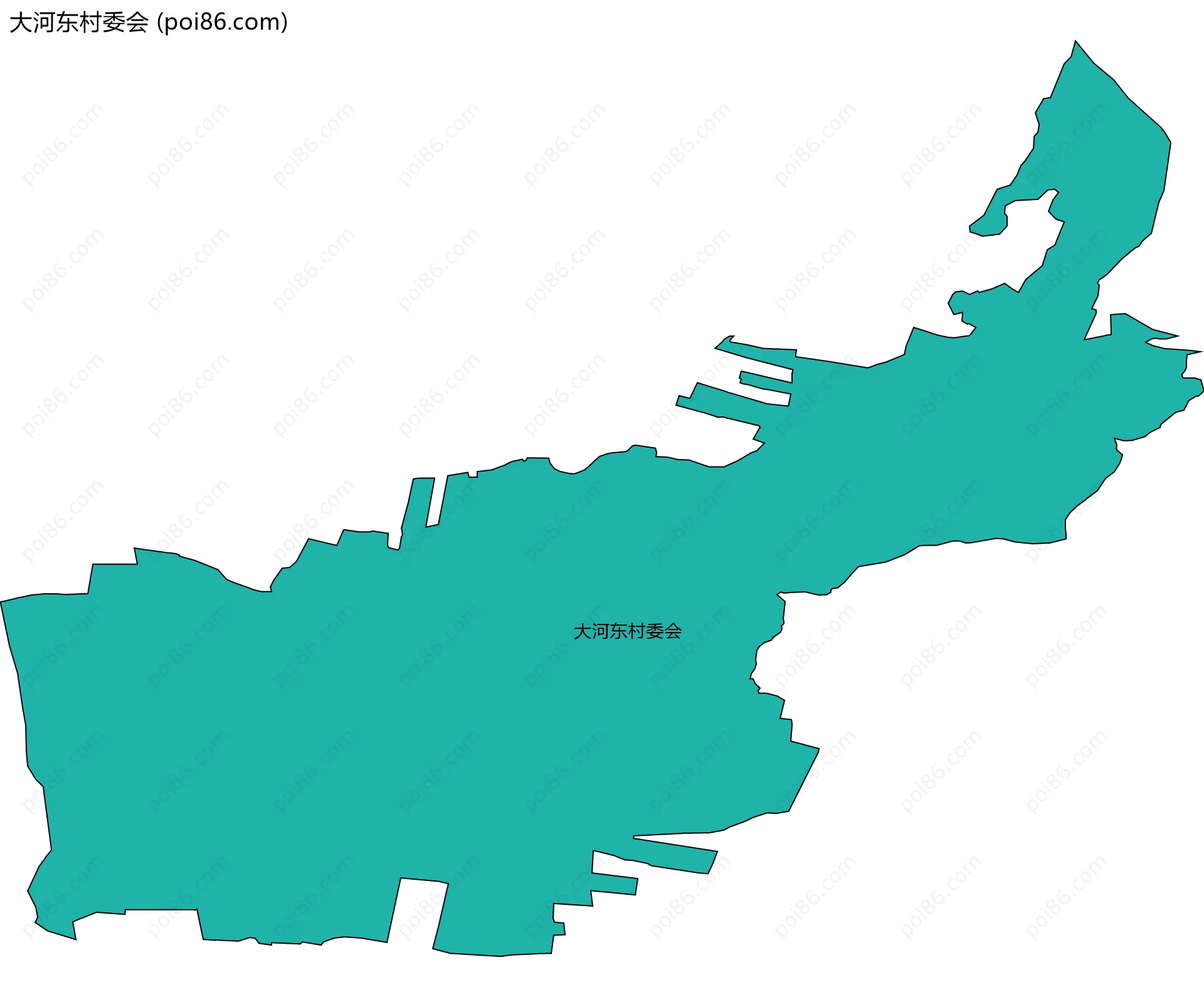 大河东村委会边界地图