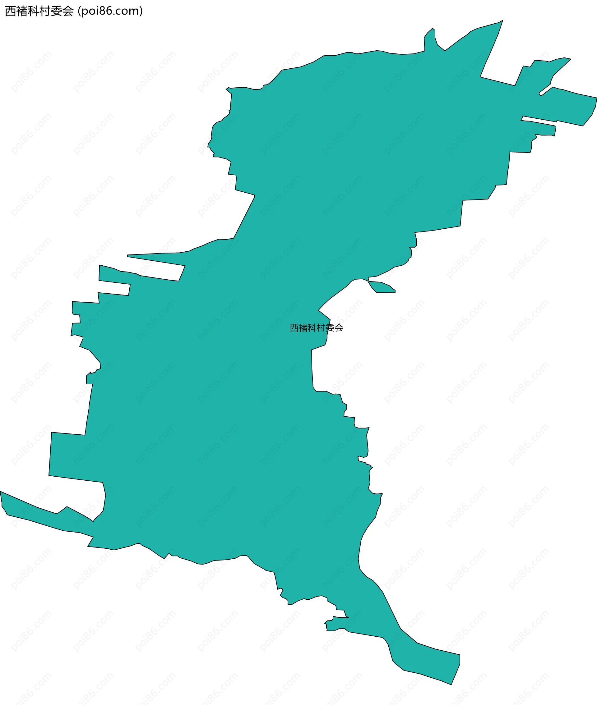 西褚科村委会边界地图