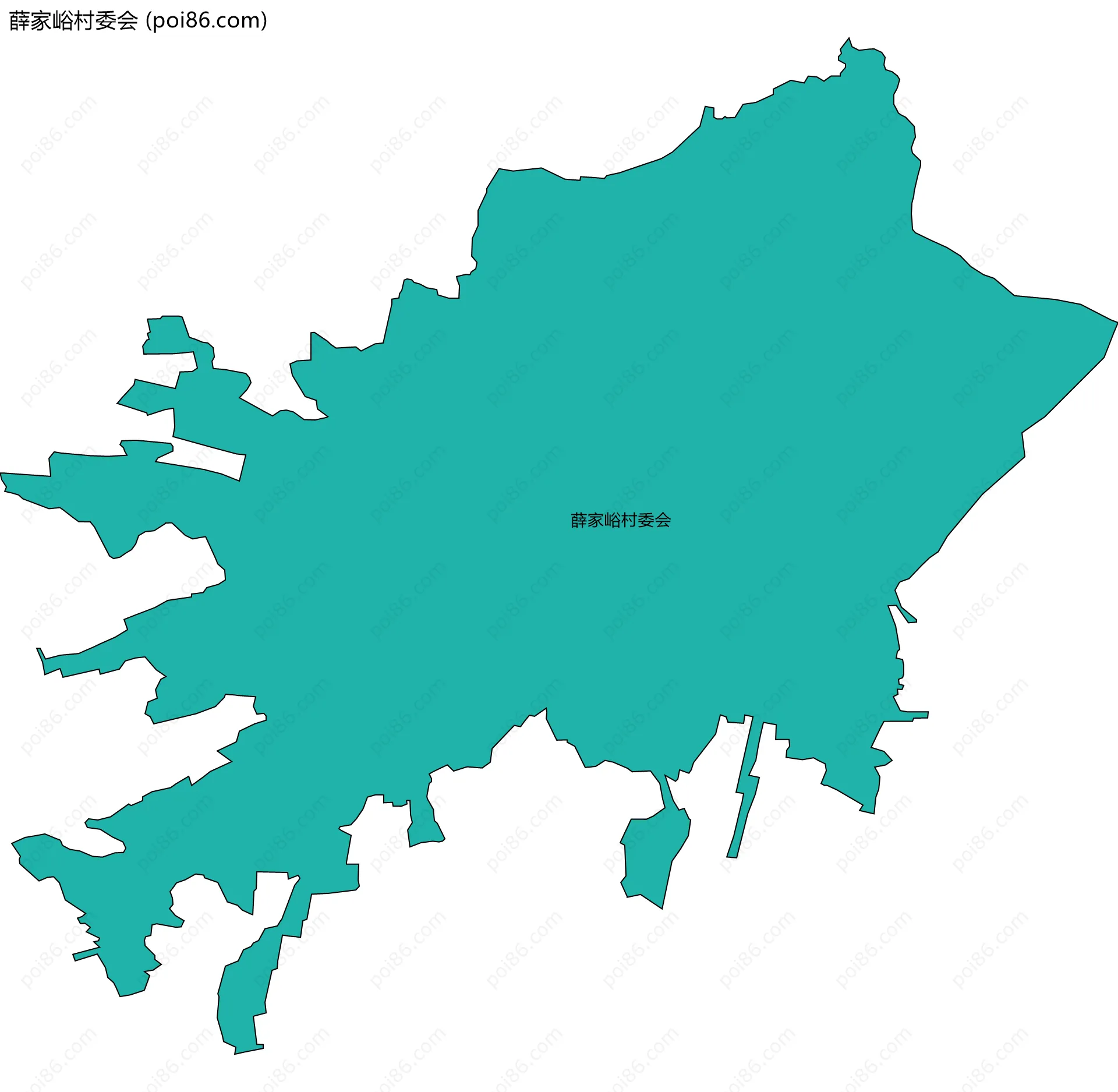 薛家峪村委会边界地图