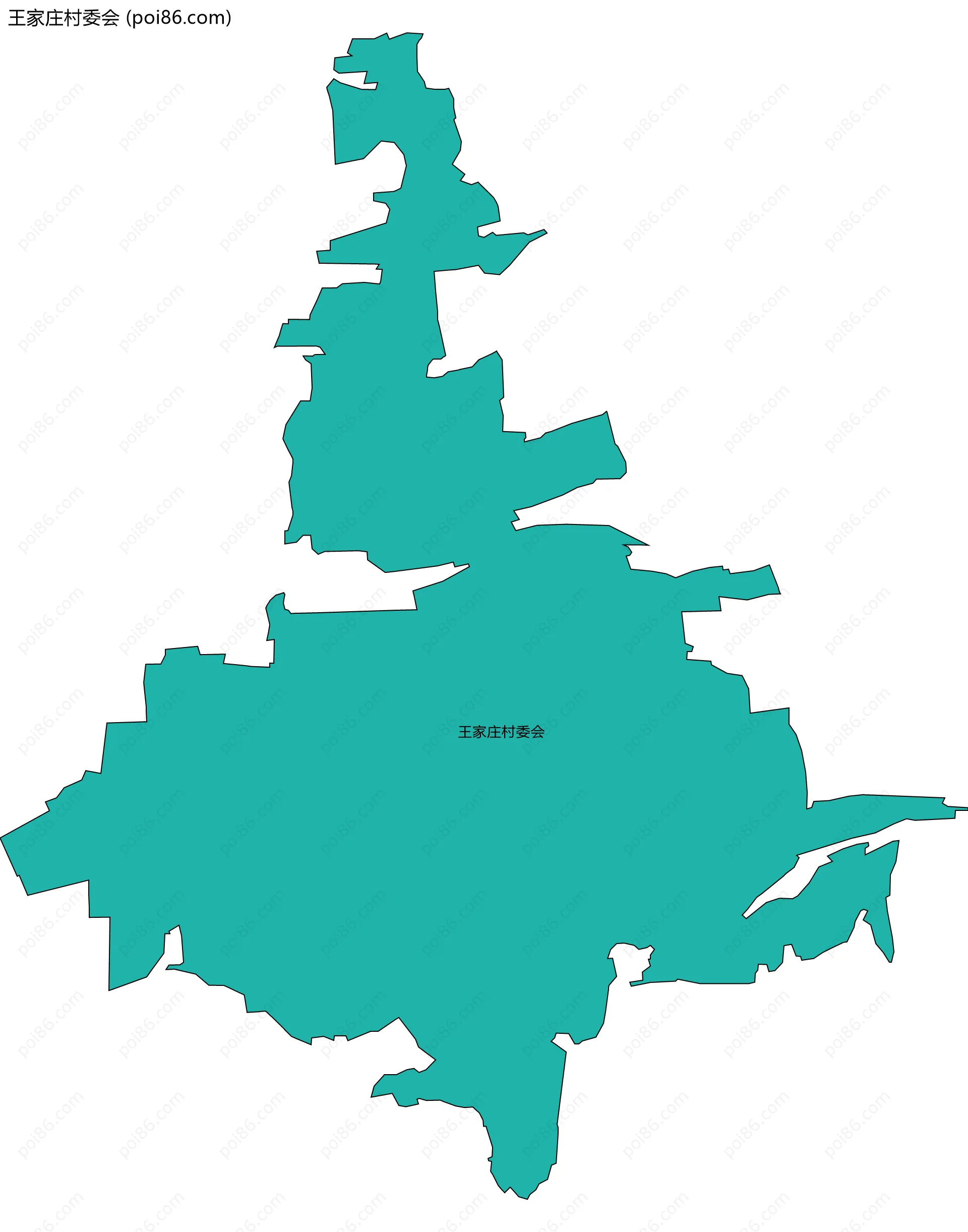 王家庄村委会边界地图