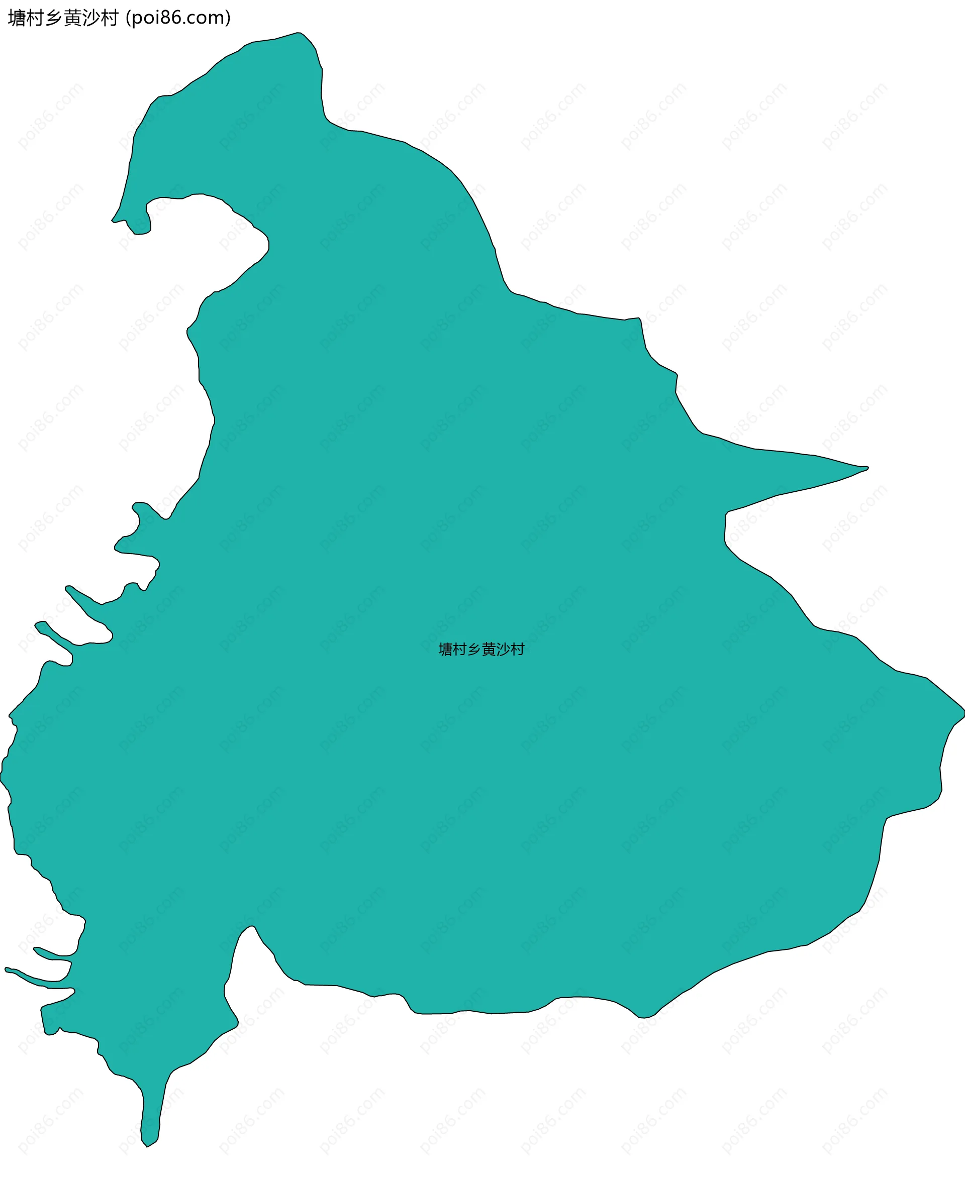 塘村乡黄沙村边界地图